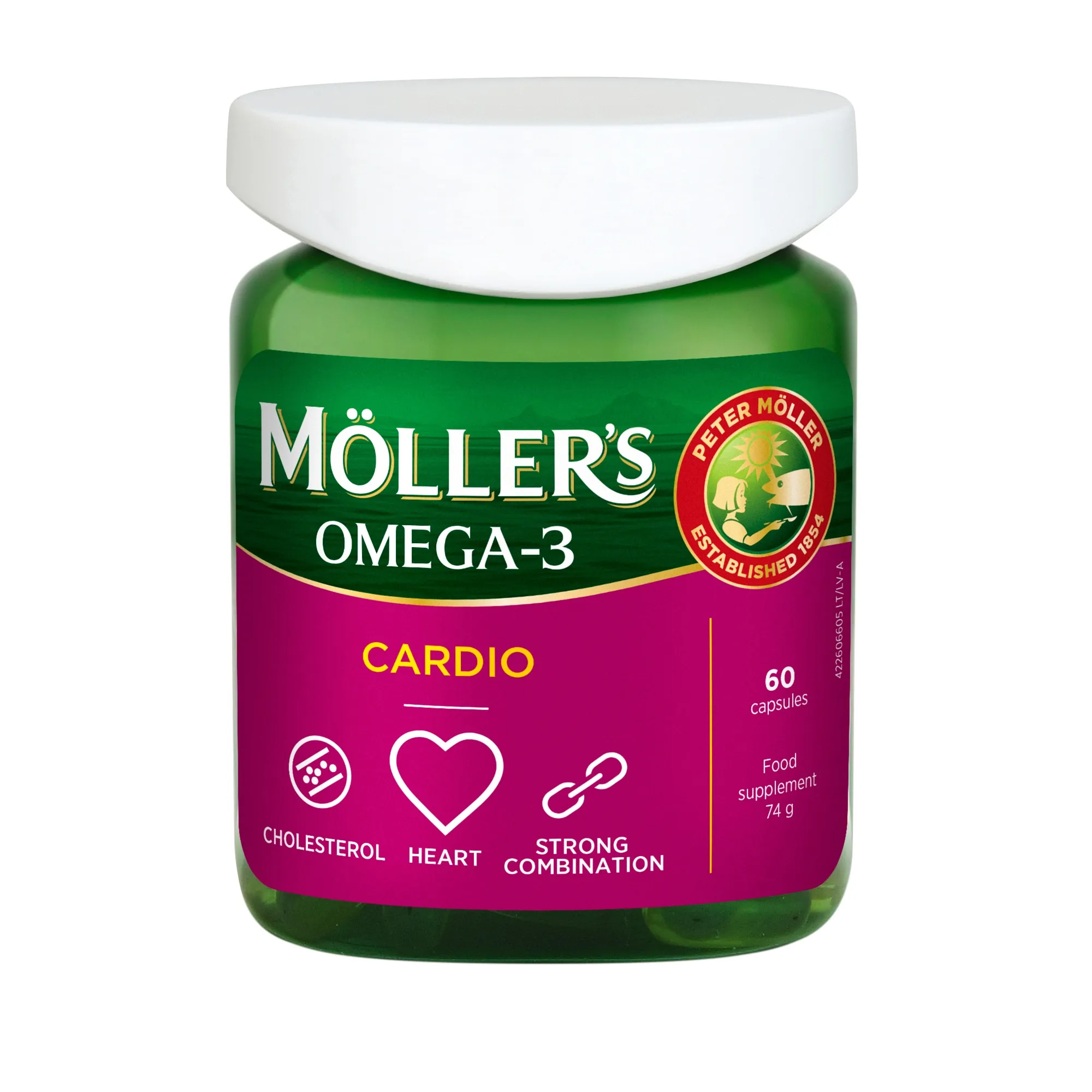 MOLLERS Cardio Omega-3 kapsulas, 60 gab. - Produkta attēls 