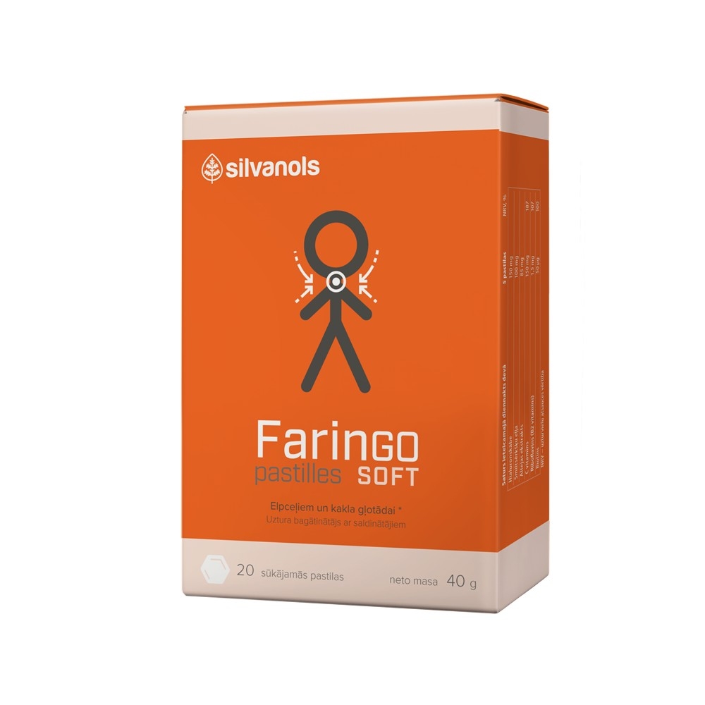 FARINGO Soft pastilas, 20 gab. - Produkta attēls 