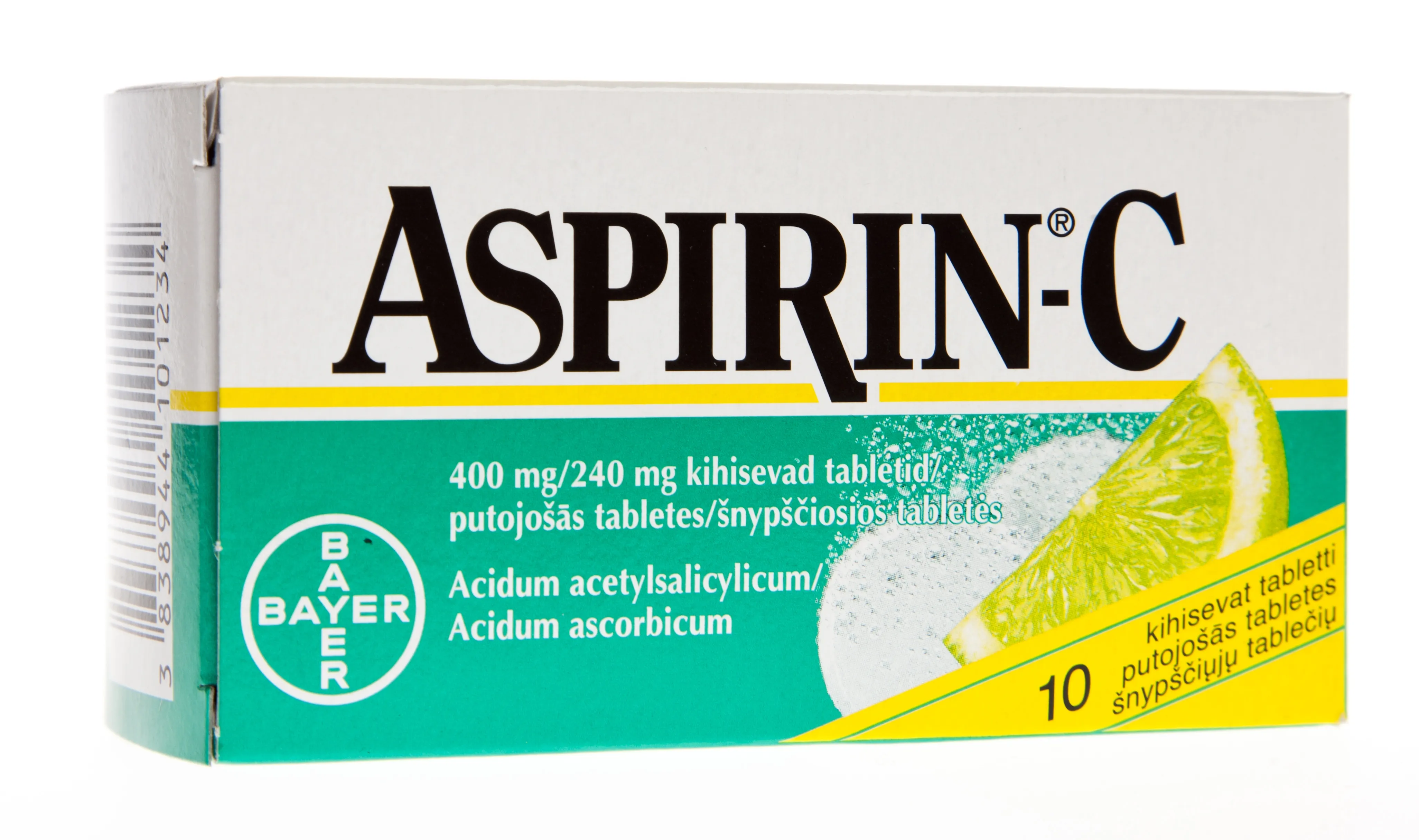 ASPIRIN C 400 mg/ 240 mg putojošās tabletes, 10 gab. - Produkta attēls 