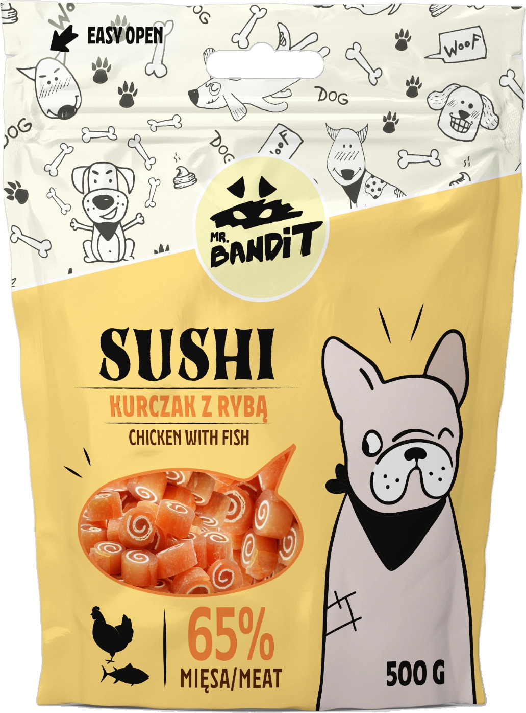 MR.BANDIT SUSHI SUŠI ROLLI VISTA AR ZIVI 500G - Produkta attēls 