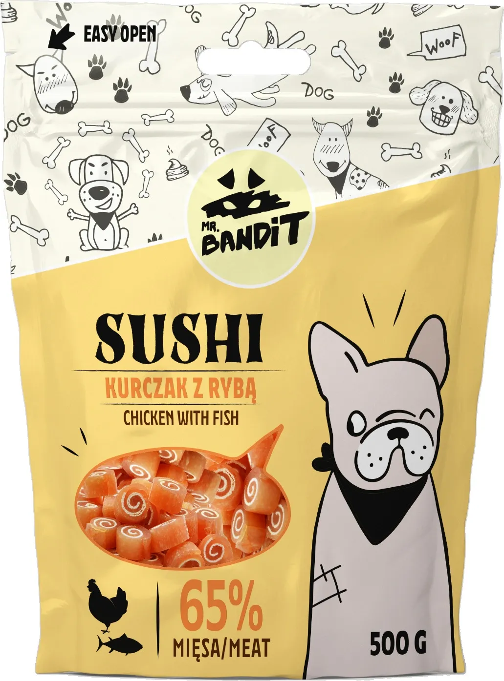 MR.BANDIT SUSHI SUŠI ROLLI VISTA AR ZIVI 500G - Produkta attēls 