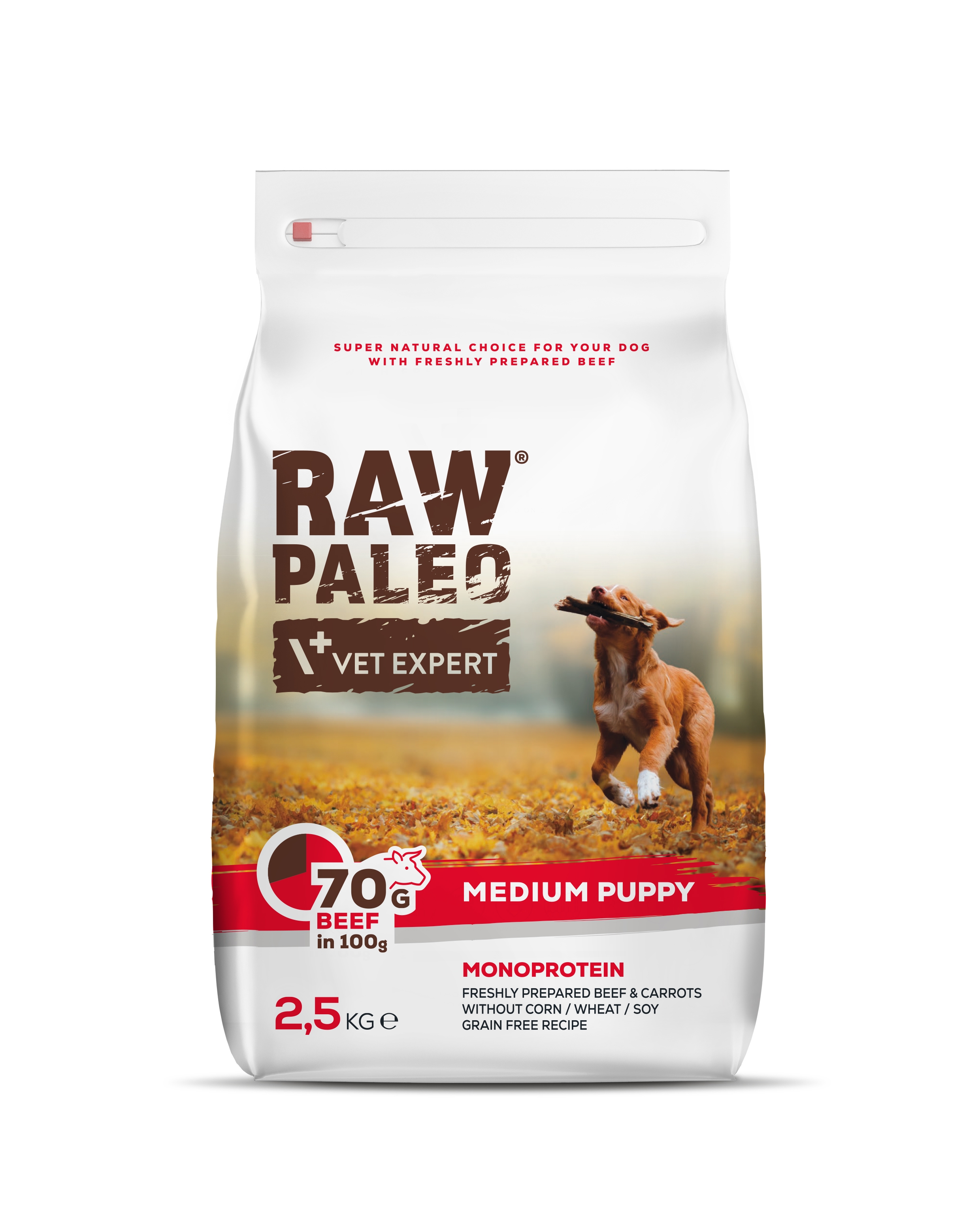 RAW PALEO KUCĒNU SAUSĀ B MEDIUM LIELLOPS 2.5KG - Produkta attēls 