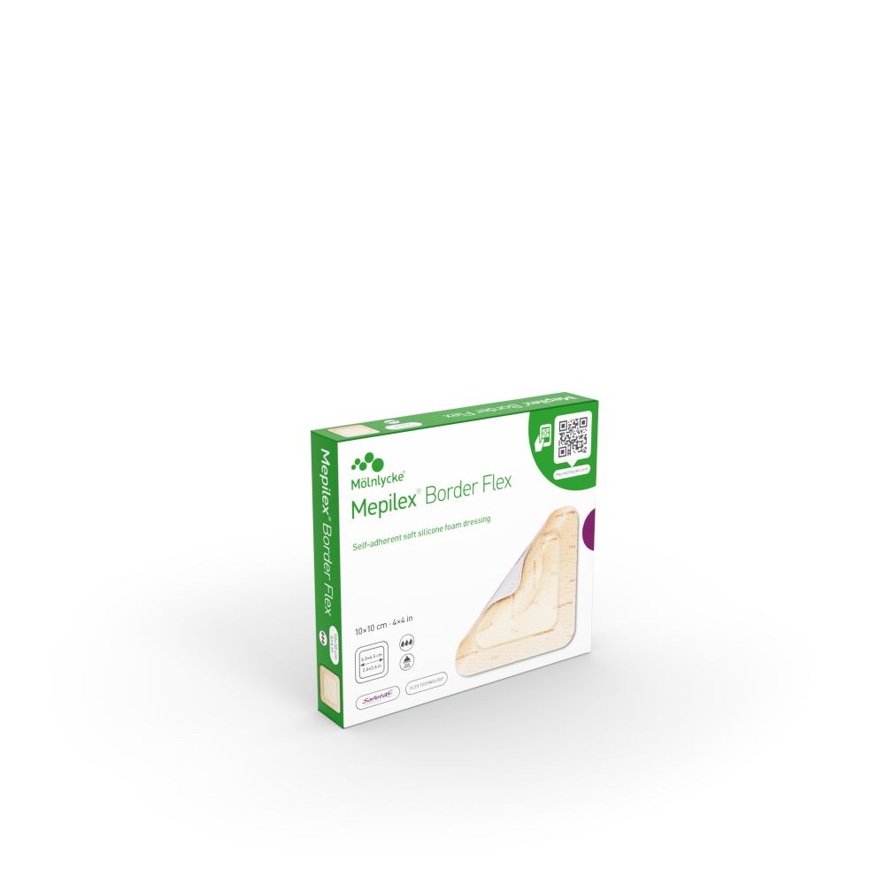 MEPILEX Border Flex 10 x 10 cm, sterils pārsējs, 5 gab. - Produkta attēls 