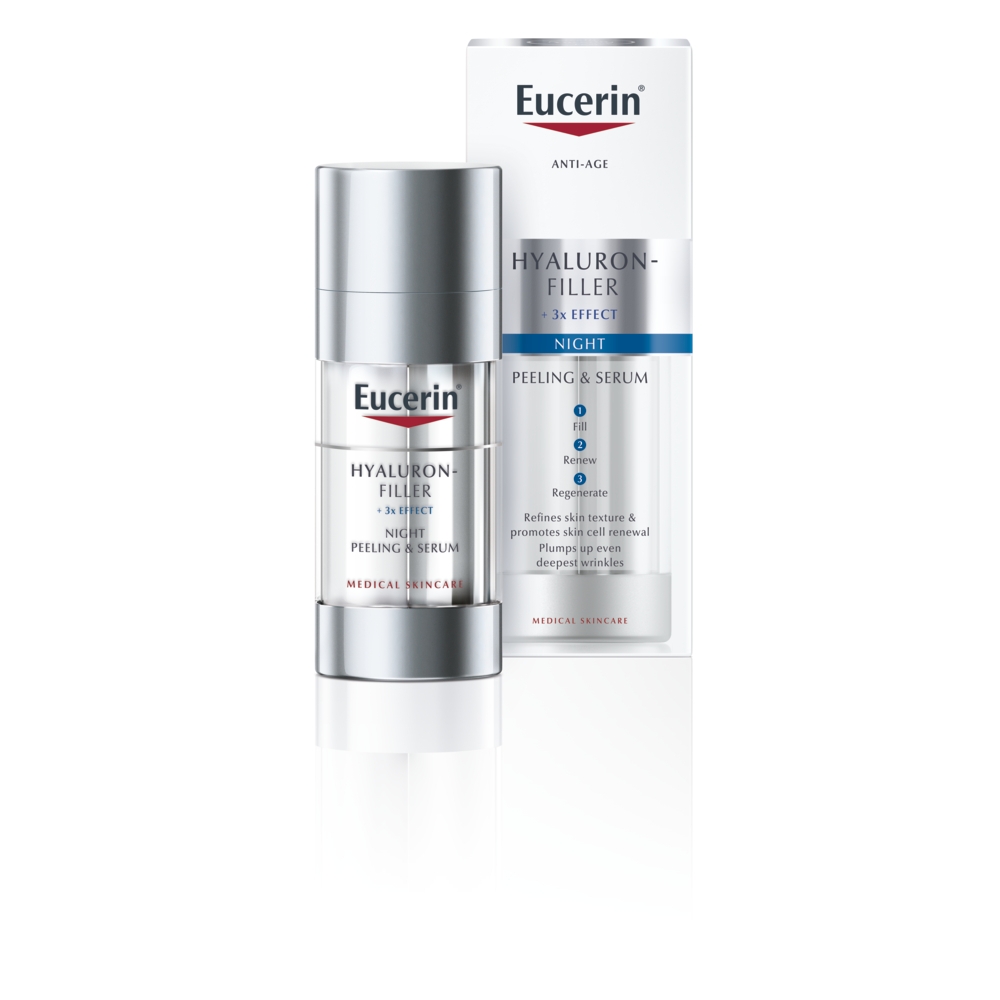 EUCERIN Hyaluron-Filler nakts serums un pīlings, 2 x 15 ml - Produkta attēls 