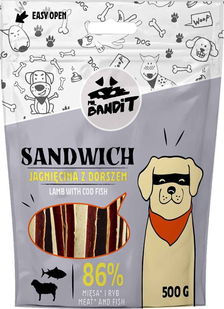 MR.BANDIT SANDWICH KĀRTAINS JĒRS AR ZIVI 500G - Produkta attēls 