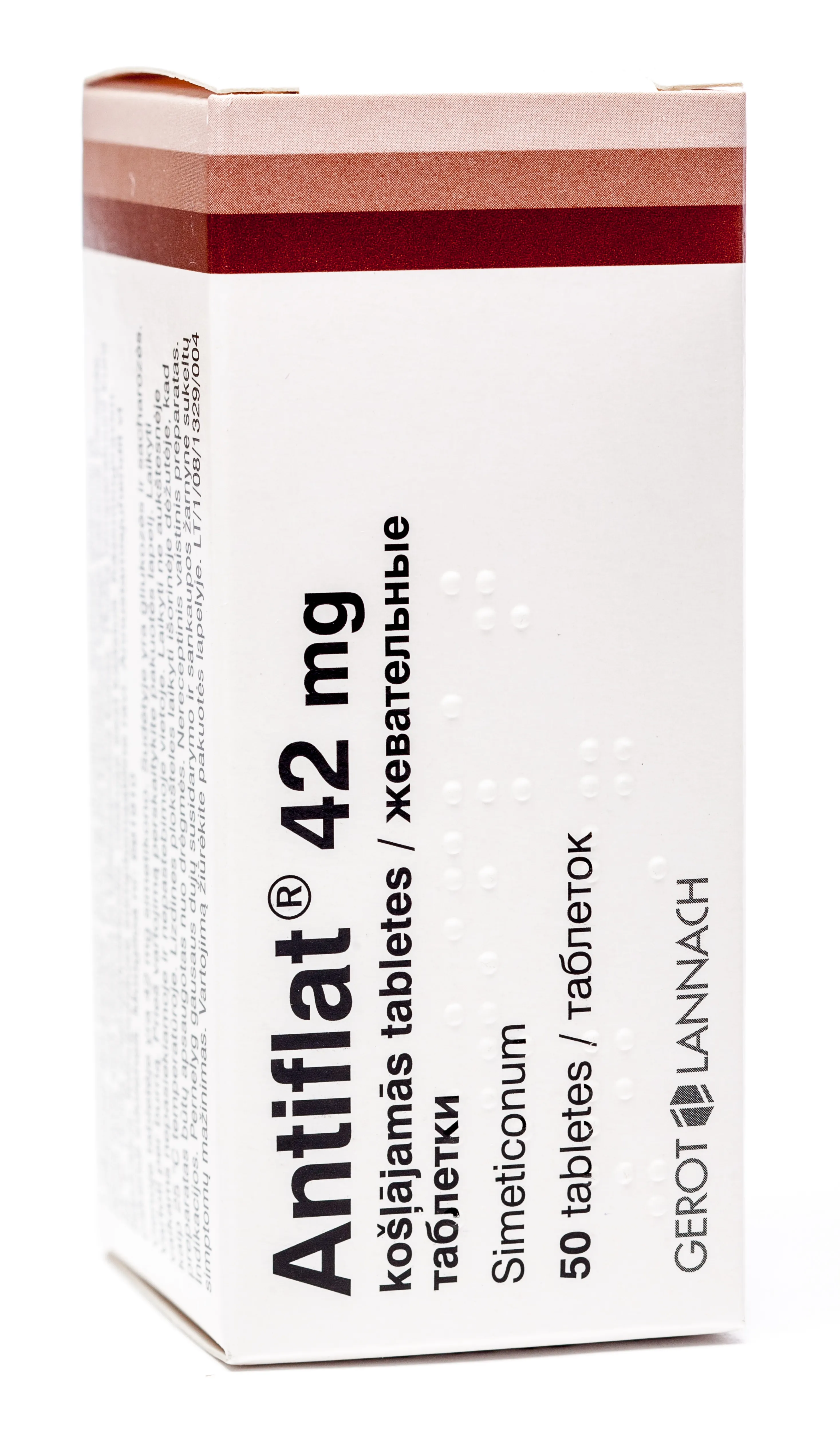 ANTIFLAT 42MG KOŠĻĀJAMĀS TABLETES N50 - Produkta attēls 