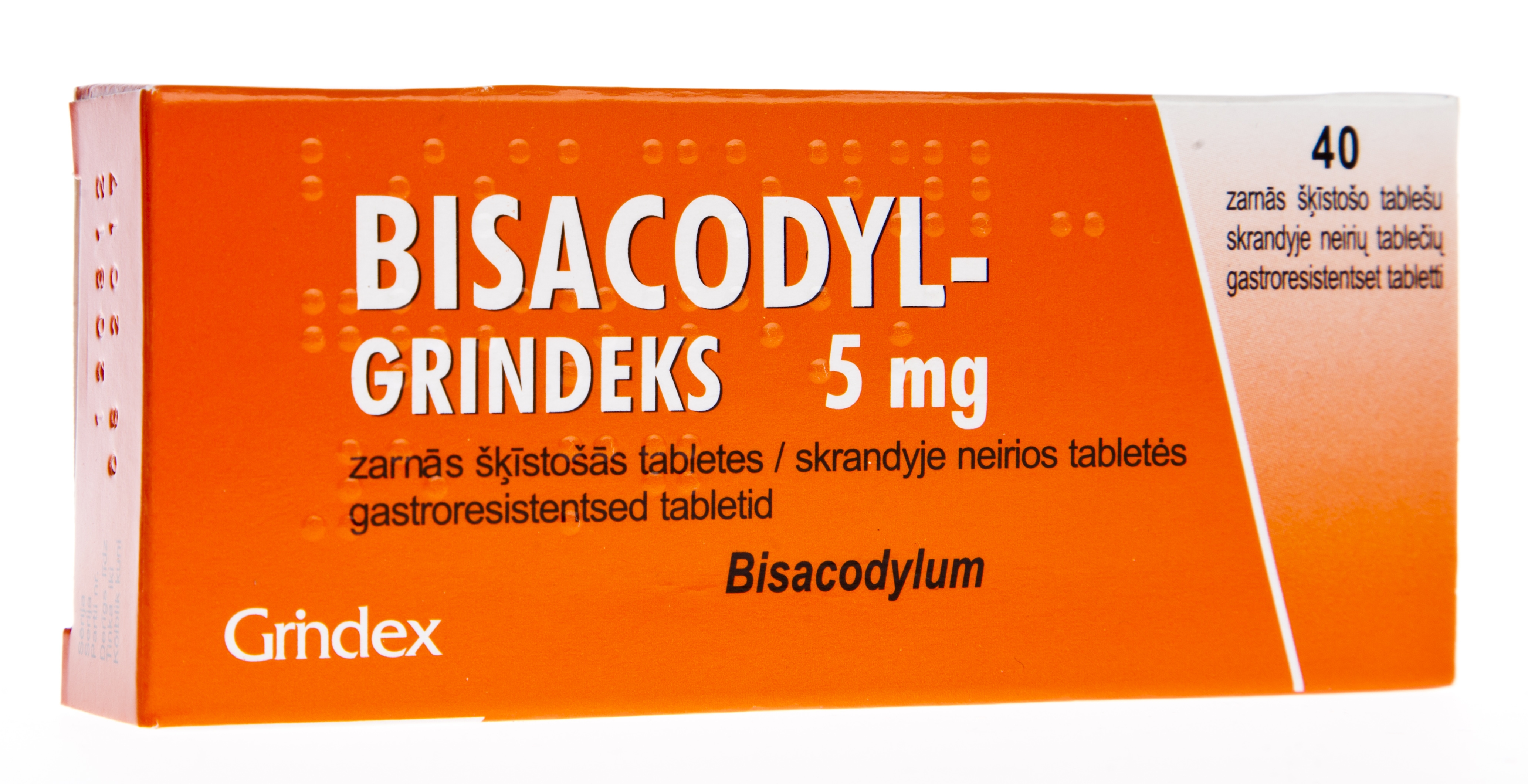BISACODYL - GRINDEKS 5MG TABLETES N40 - Produkta attēls 