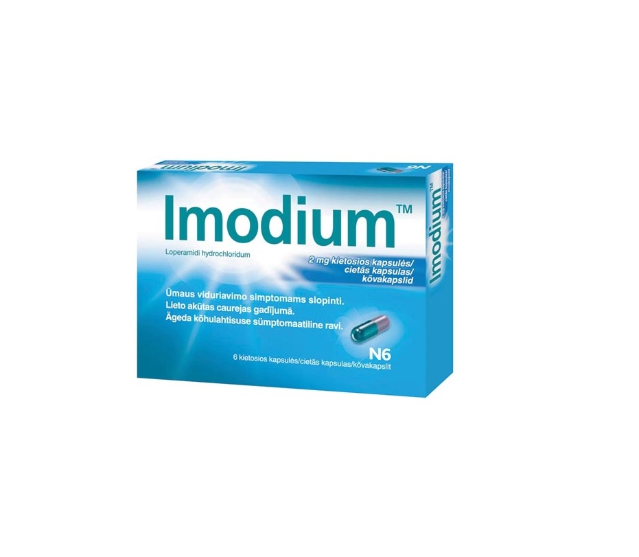 IMODIUM 2 mg kapsulas, 6 gab. - Produkta attēls 