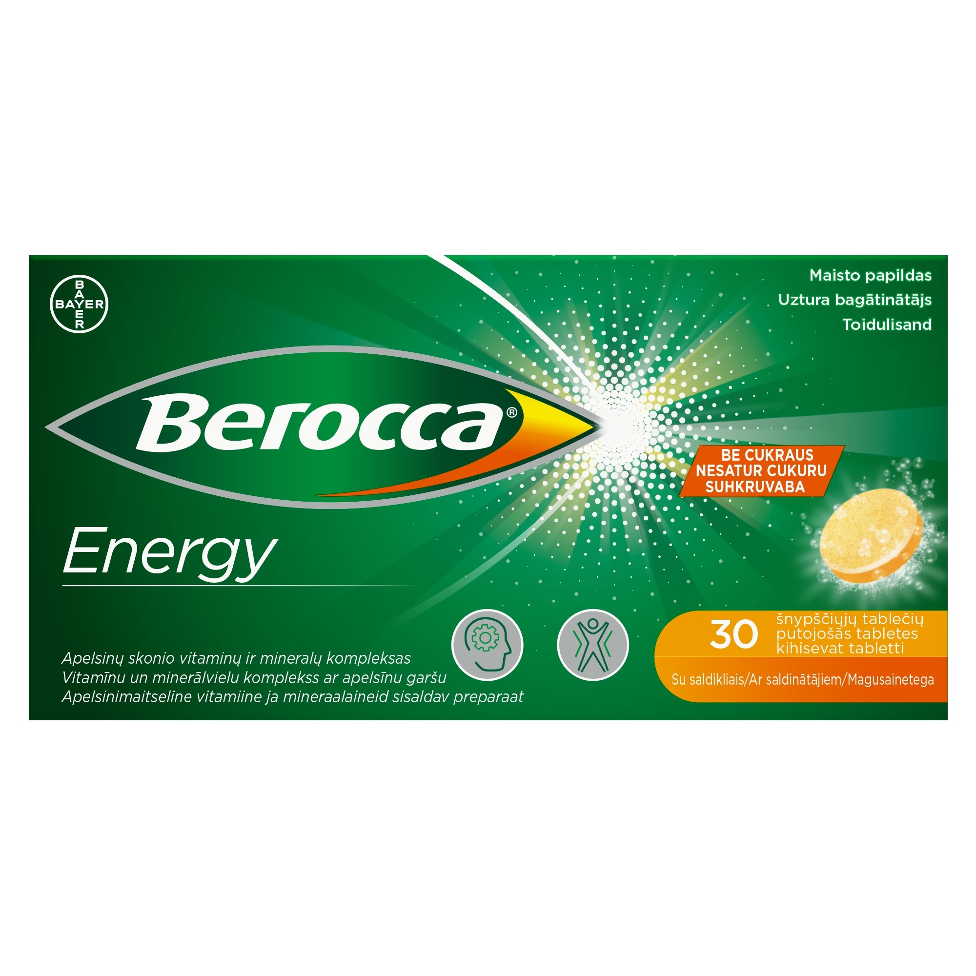 BEROCCA Energy putojošās tabletes, 30gab - Produkta attēls 4