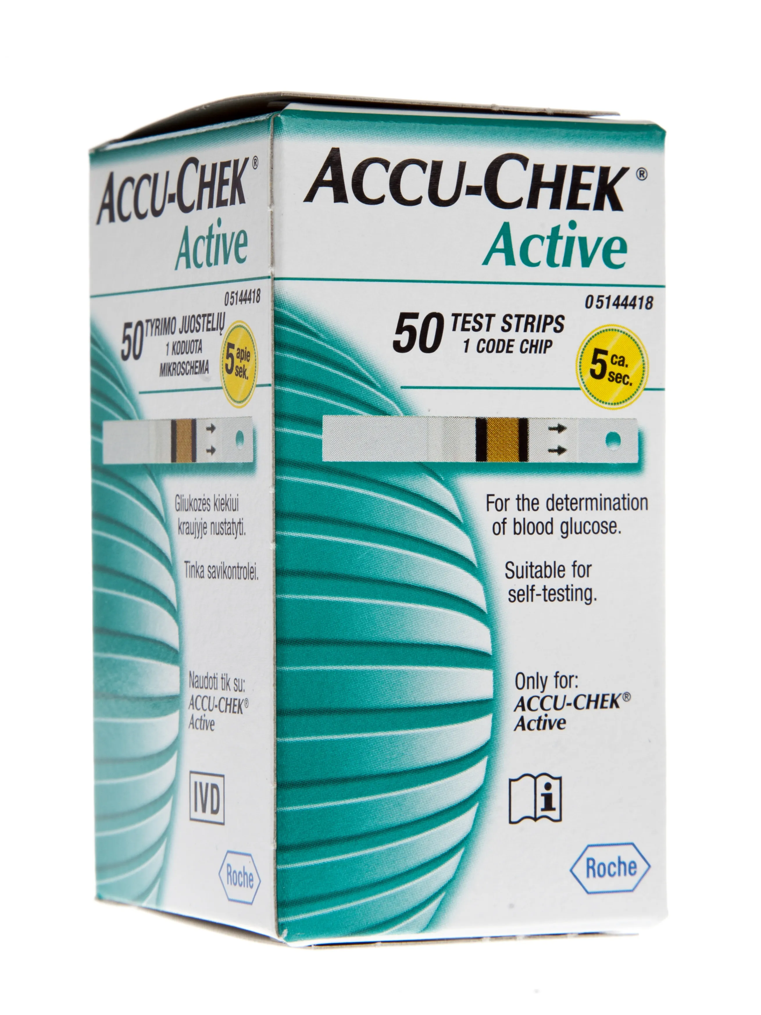 ACCU-CHEK ACTIVE GLUCOSE TESTSTRĒMELES N50 (K) - Produkta attēls 