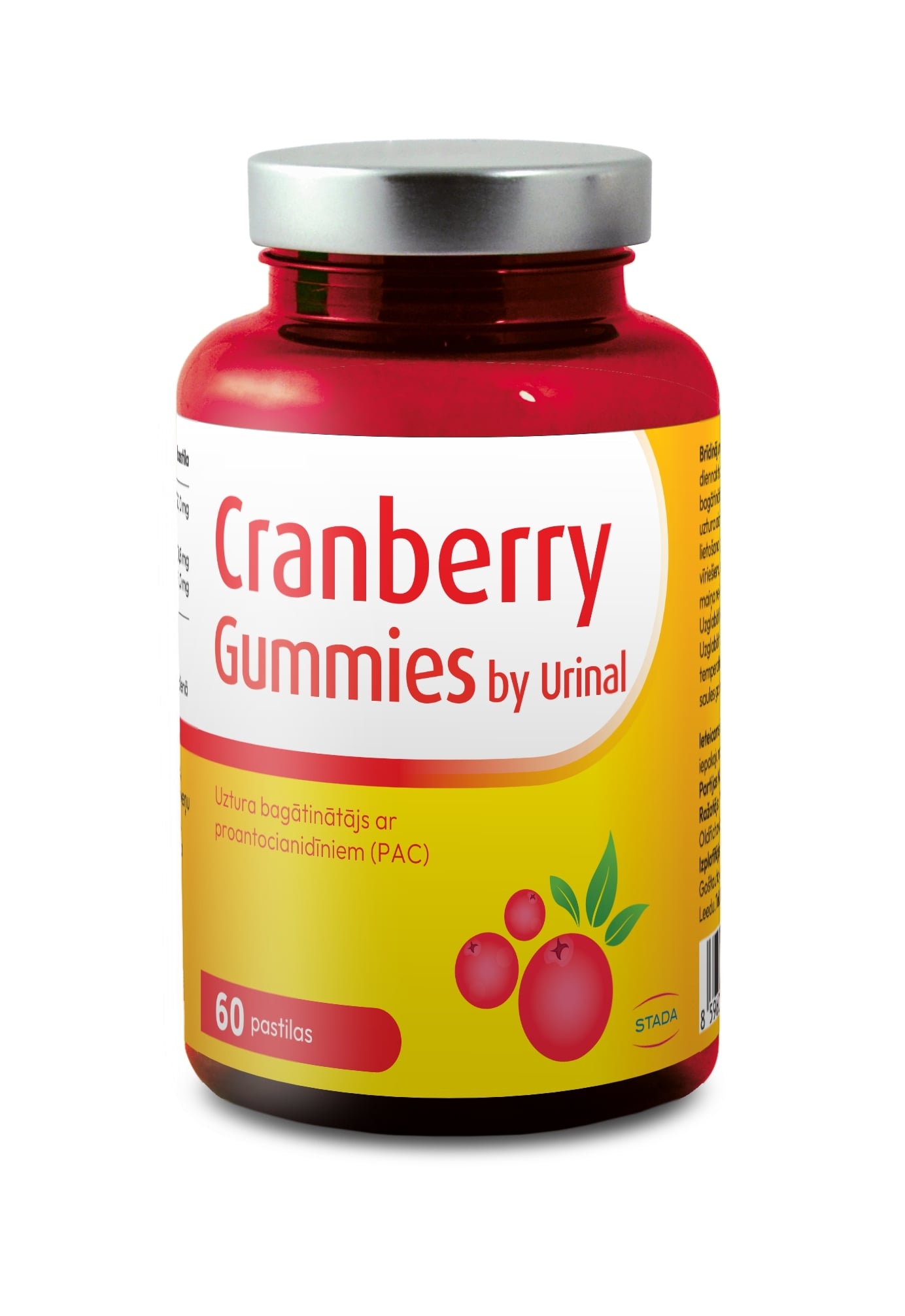 URINAL Cranberry pastilas, 60 gab. - Produkta attēls 
