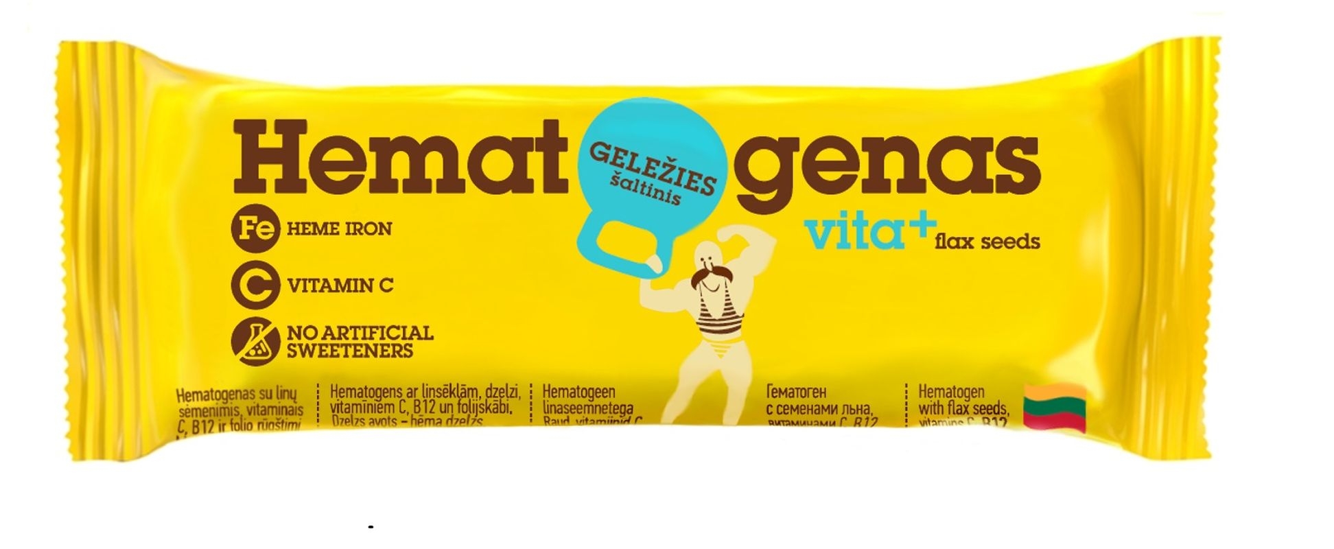 HEMATOGENAS Vita+ hematogens ar linsēklām, 50 g - Produkta attēls 