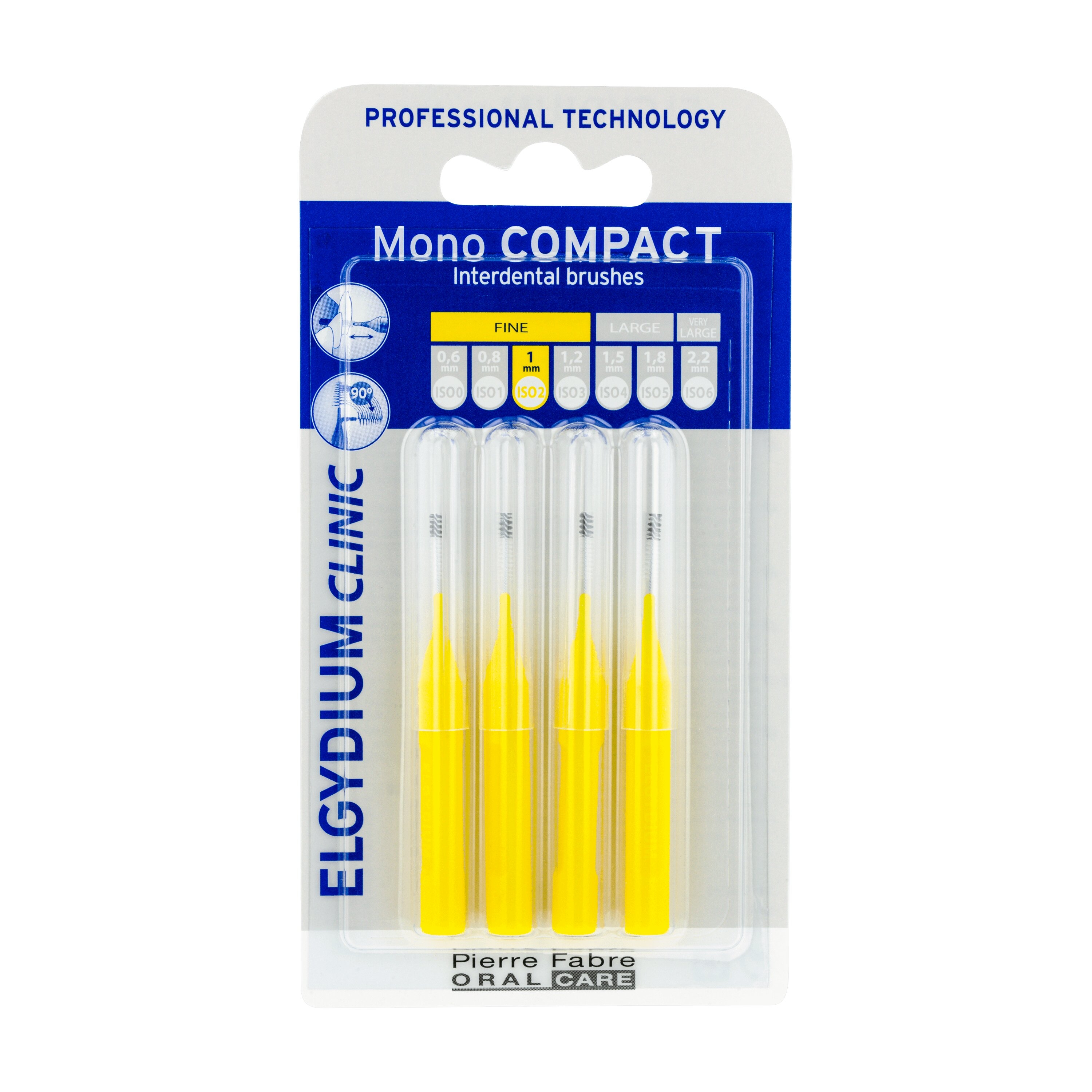 ELGYDIUM Clinic Monocompact starpzobu bristītes (dzeltenas), 1 mm - Produkta attēls 