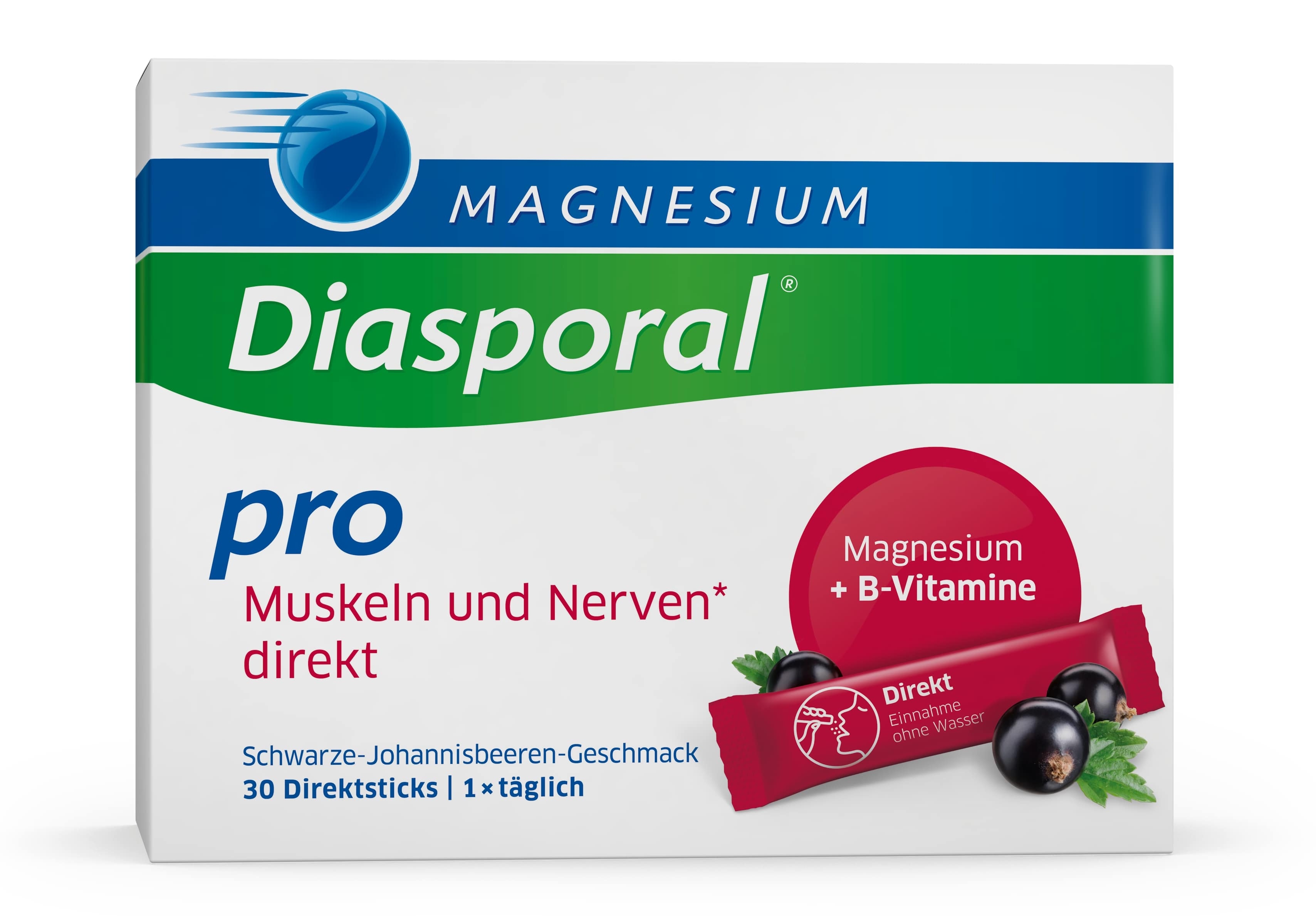 MAGNESIUM Diasporal Pro muskuļiem un nerviem, pulveris, 30 gab. - Produkta attēls 