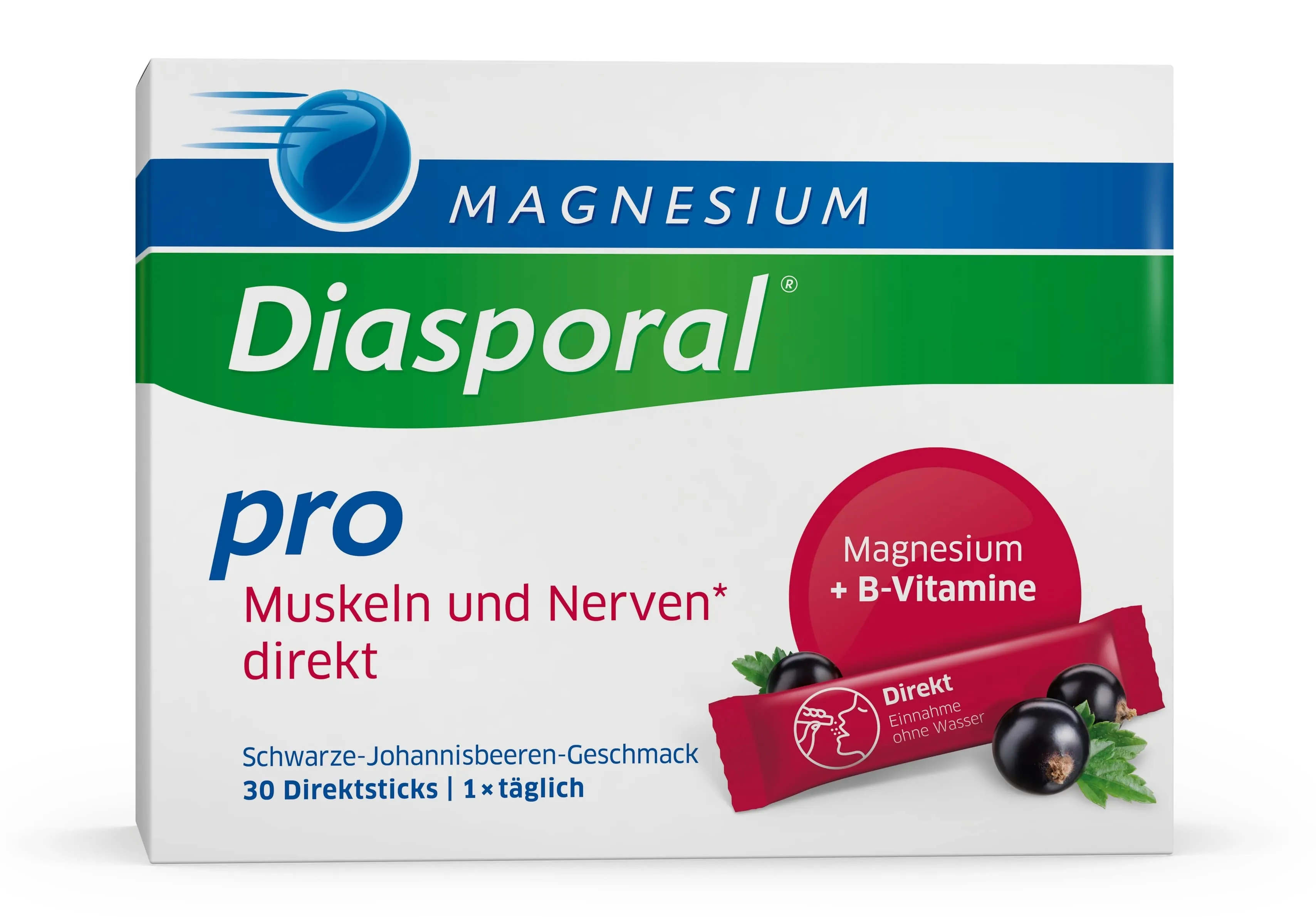 MAGNESIUM Diasporal Pro muskuļiem un nerviem, pulveris, 30 gab. - Produkta attēls 