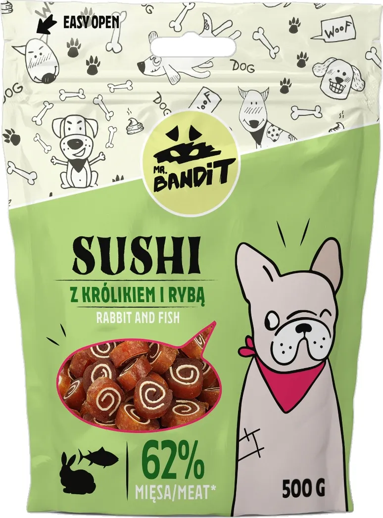 MR.BANDIT SUSHI SUŠI ROLLI TRUSIS AR ZIVI 500G - Produkta attēls 