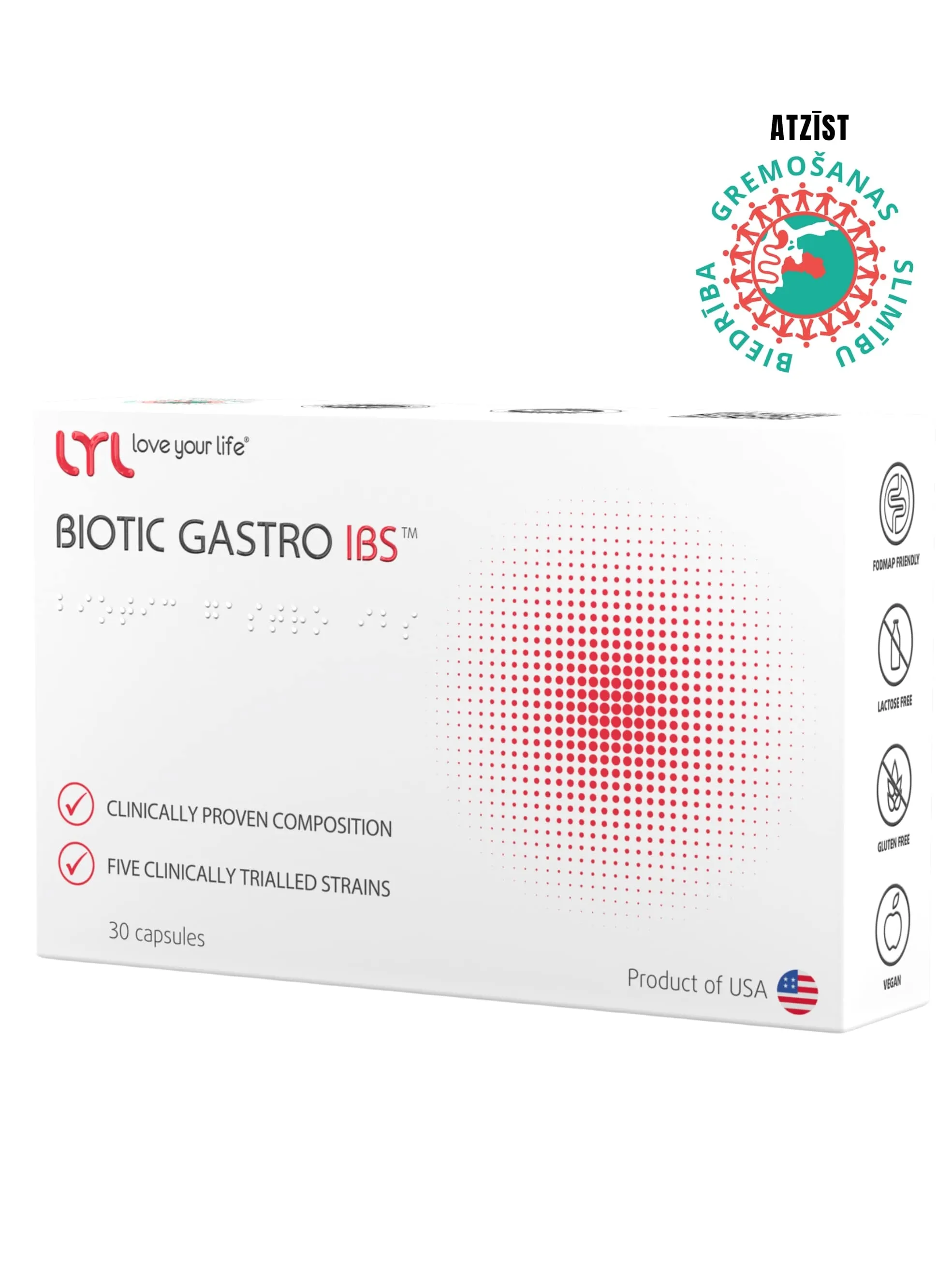 LYL BIOTIC GASTRO IBS, 30 kapsulas - Produkta attēls 4