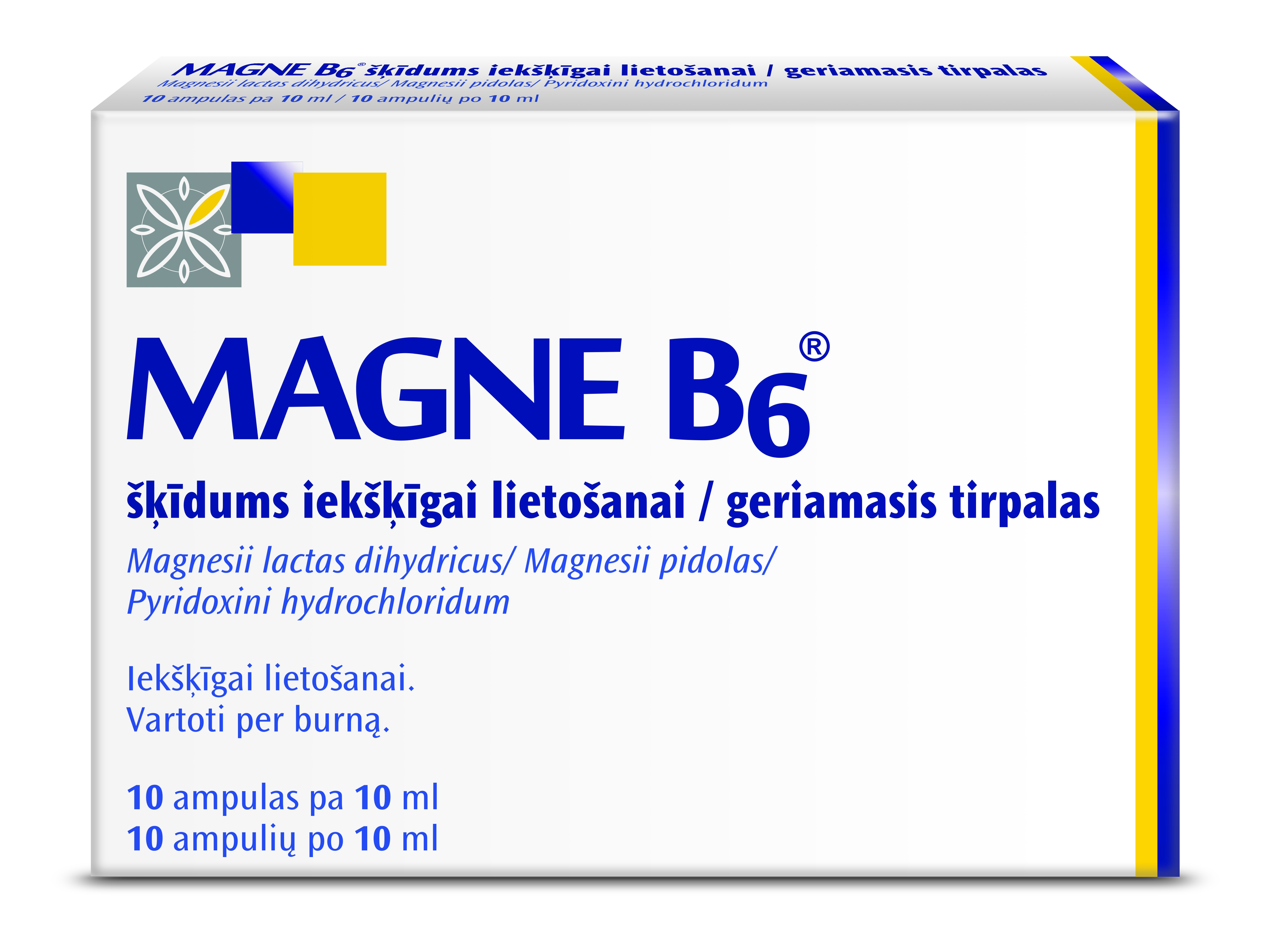 MAGNE-B6 10 ml ampulas, 10 gab. - Produkta attēls 