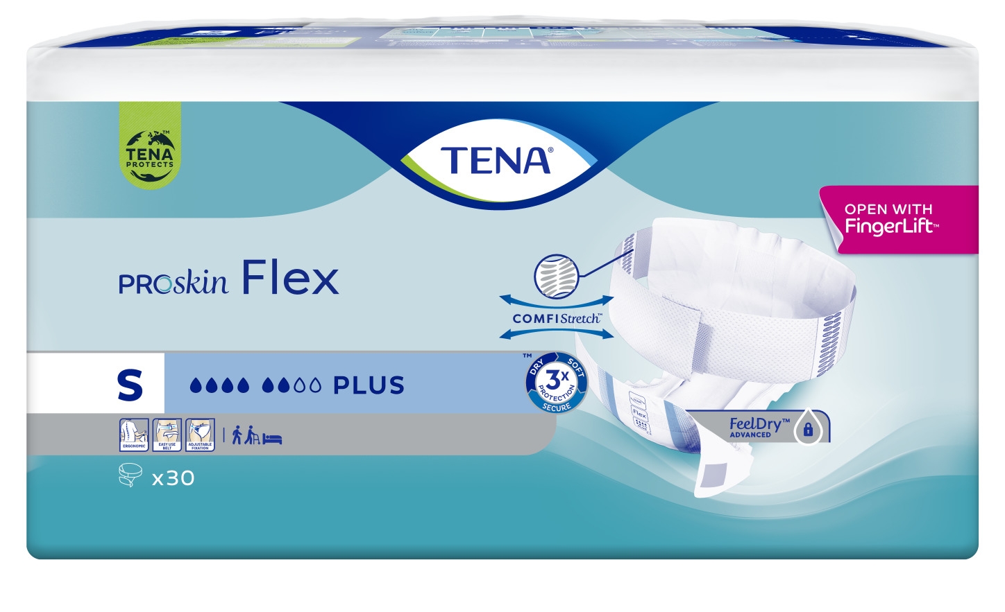 TENA Flex Plus jostiņbikses S izmērs, 30 gab - Produkta attēls 