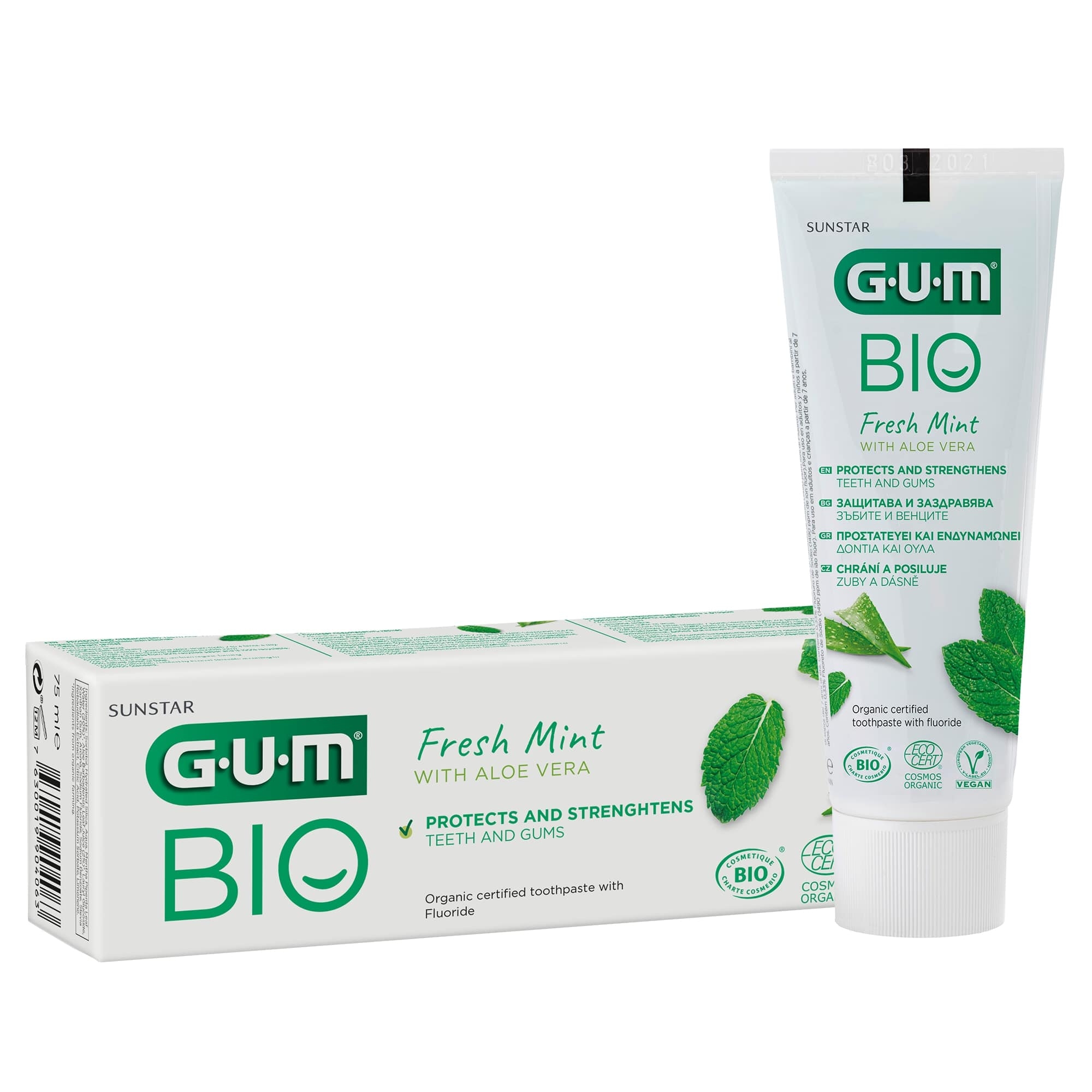 GUM® Bio Fresh Mint with Aloe Vera organiskā zobu pasta ar fluorīdu, 7 - Produkta attēls 