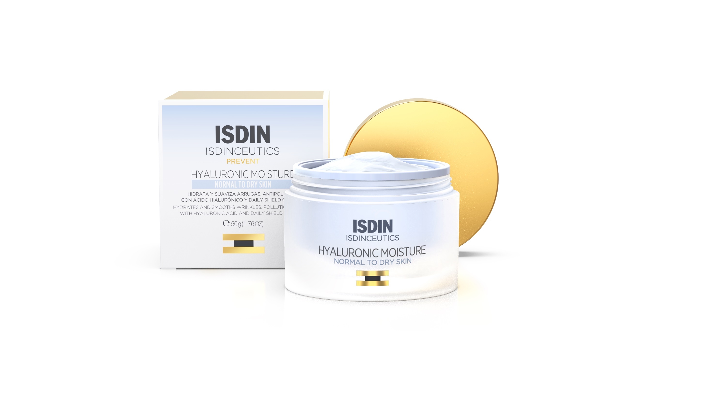 ISDIN Hyaluronic mitrinošs krēms normālai un sausai ādai, 50 g - Produkta attēls 
