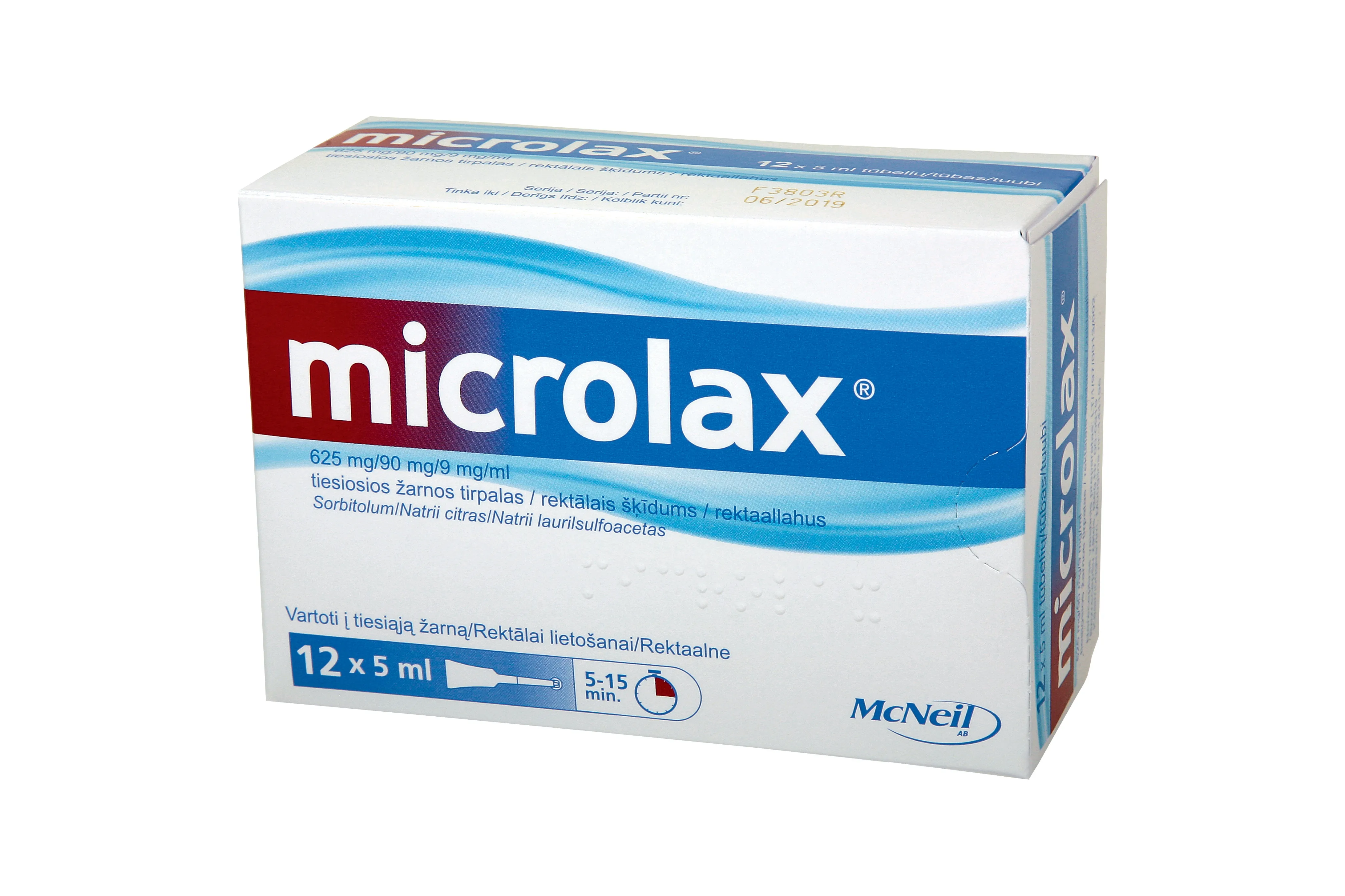MICROLAX 5ML VIENREIZLIETOJAMĀS KLIZMAS N12 - Produkta attēls 