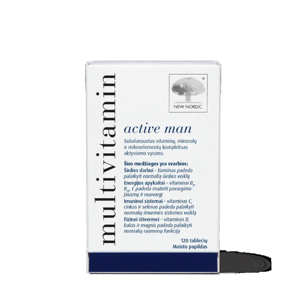 NEW NORDIC Multivitamin Active Man tabletes, 120 gab. - Produkta attēls 