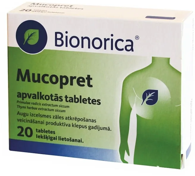 MUCOPRET 60 mg/ 160 mg tabletes, 20 gab. - Produkta attēls 