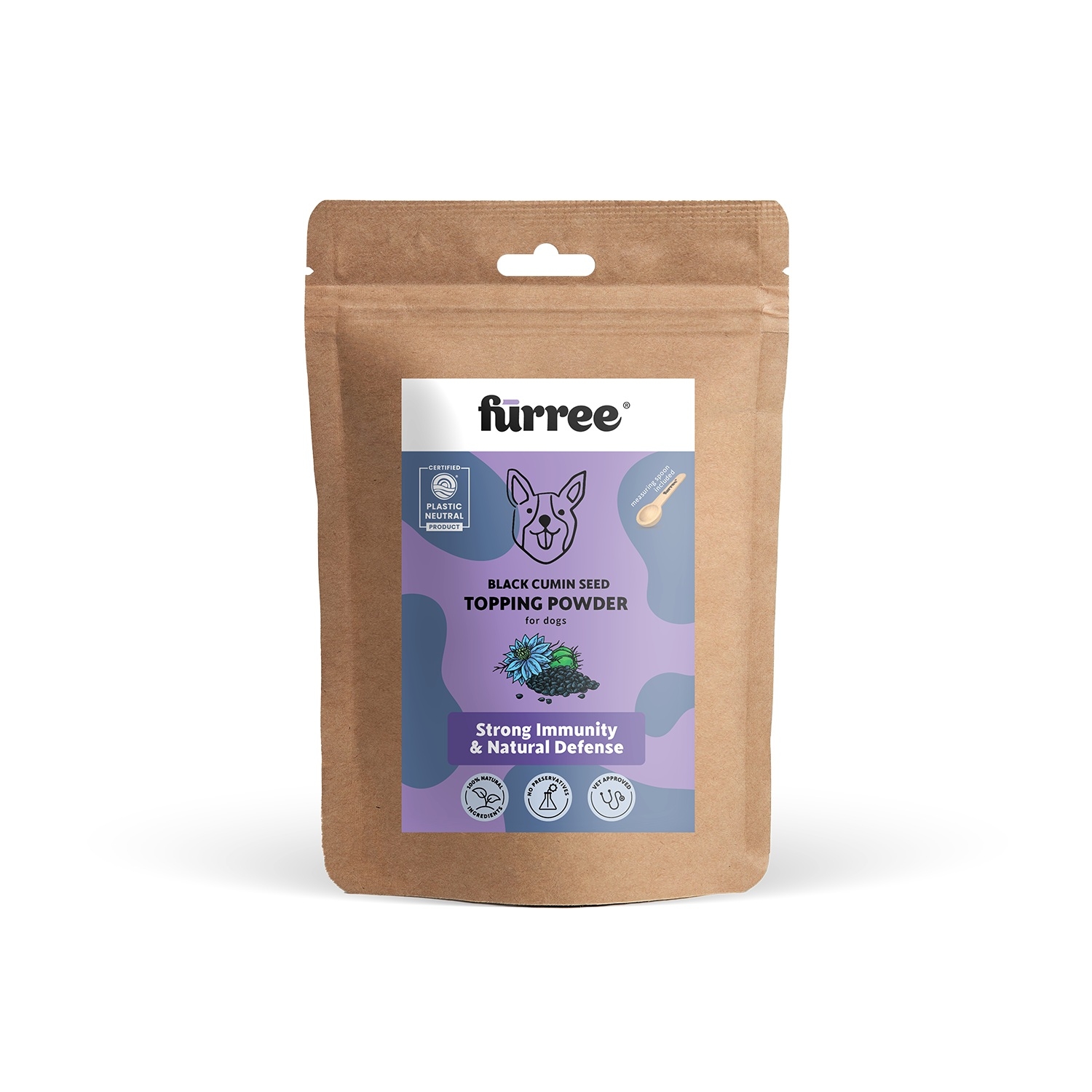 Fürree Topping Melno ķimeņu (melnsēklītes) pulveris 100g suņiem - Produkta attēls 