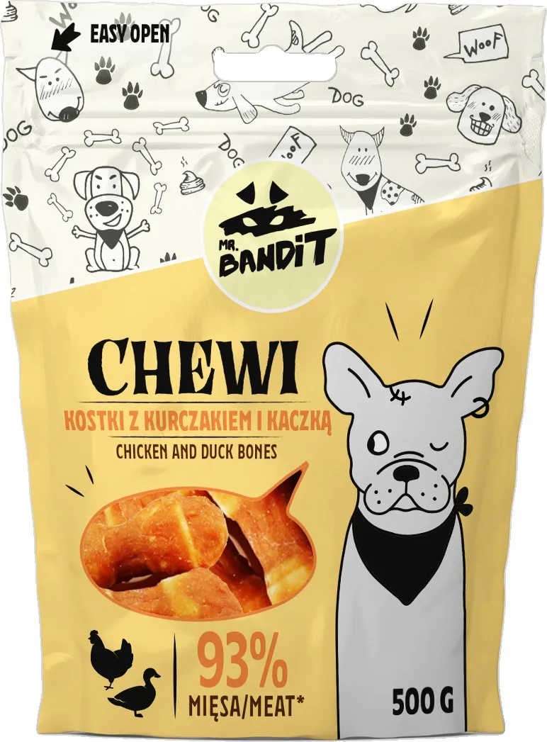 MR.BANDIT CHEWI VISTAS UN PĪLES KAULIŅI 500G - Produkta attēls 