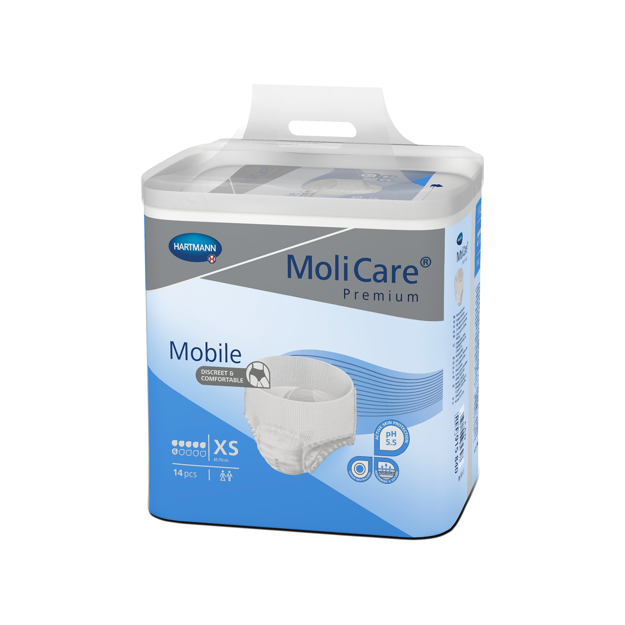 MOLICARE Premium Mobile bikses (XS izmērs,6 lāses), 14 gab - Produkta attēls 