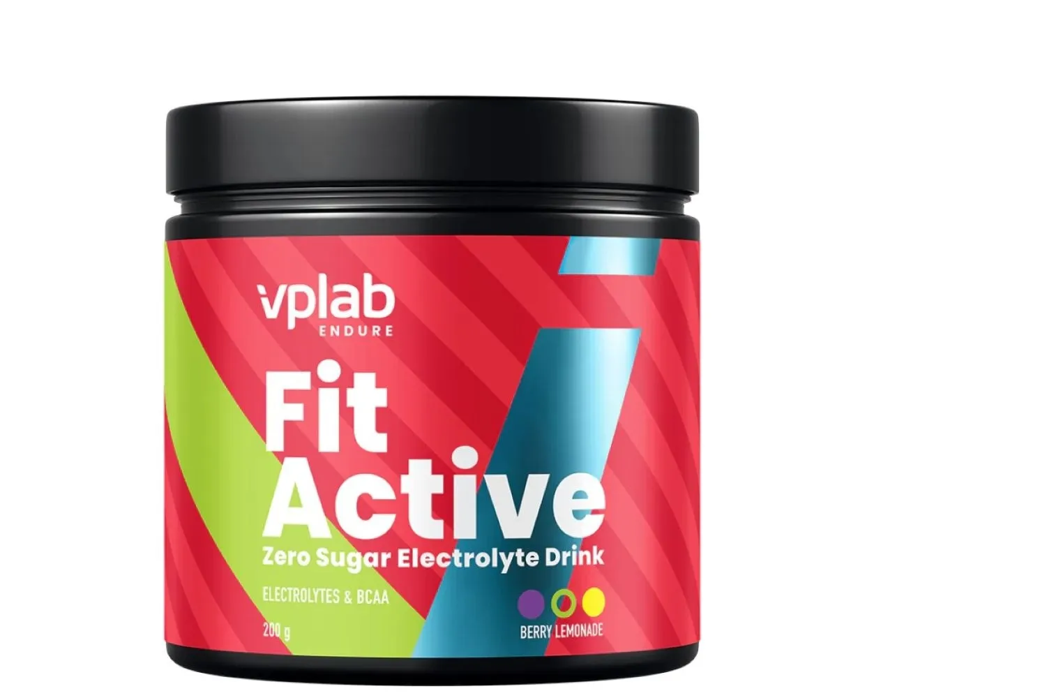 VPLAB FitActive Zero Berry Lemonade pulveris, 200g - Produkta attēls 