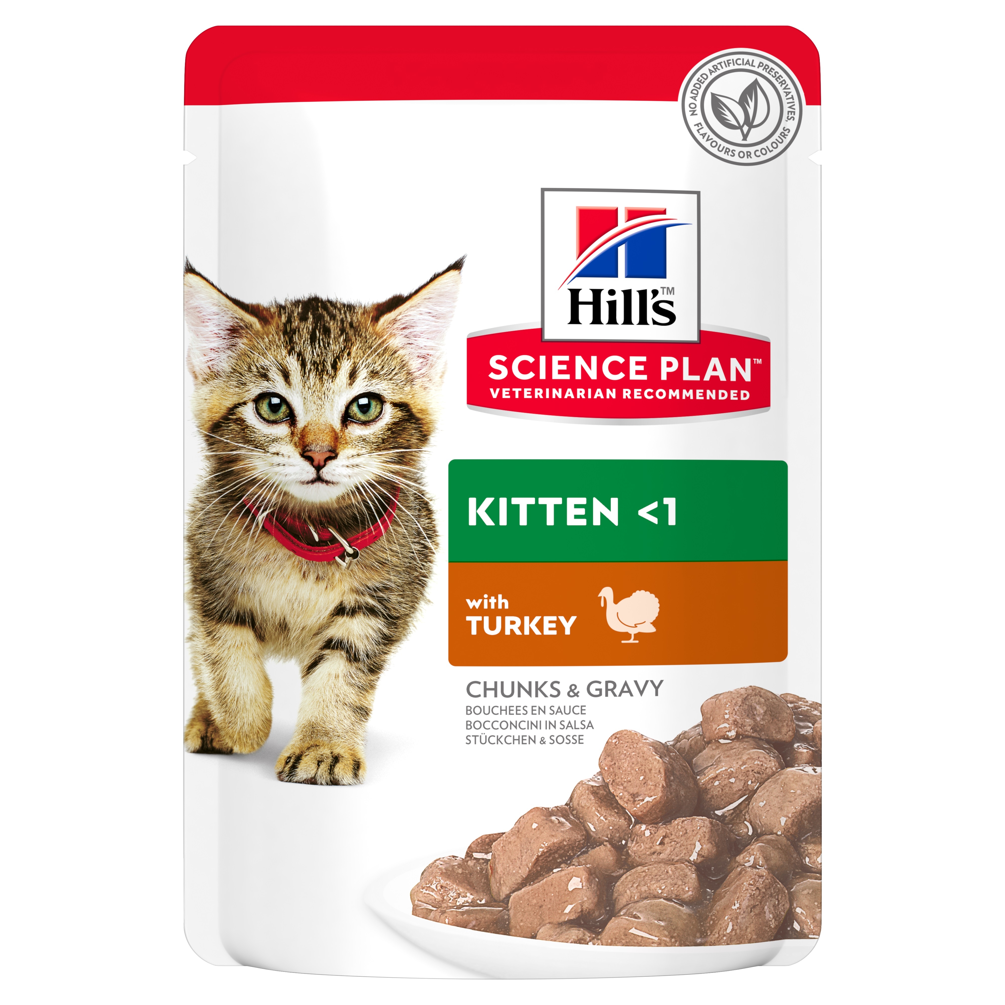 Hills kaķēnu mitrā barība paciņā tītars 85g N12 - Produkta attēls 