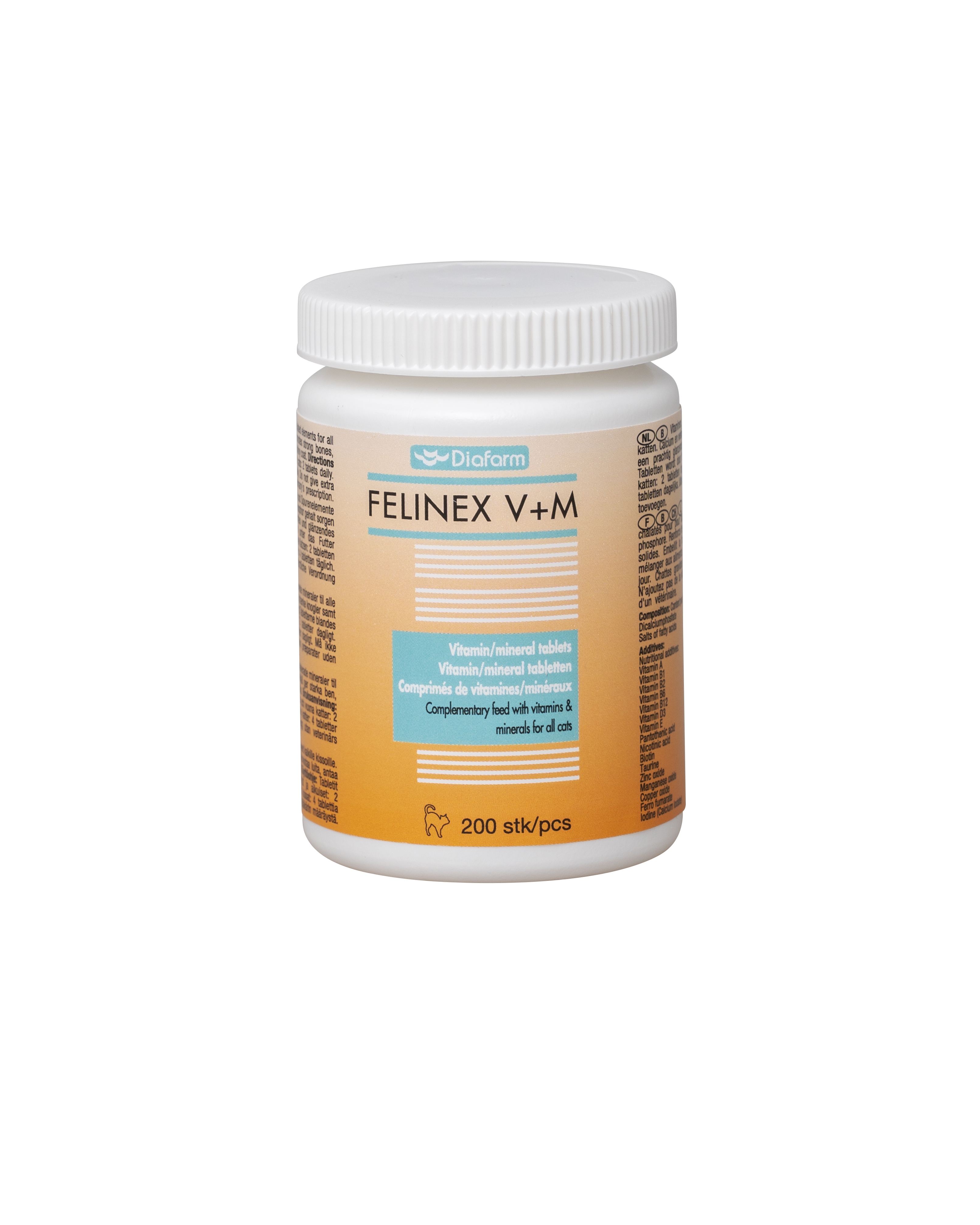 Diafarm Felinex V+ M tabletes kaķiem N200 - Produkta attēls 