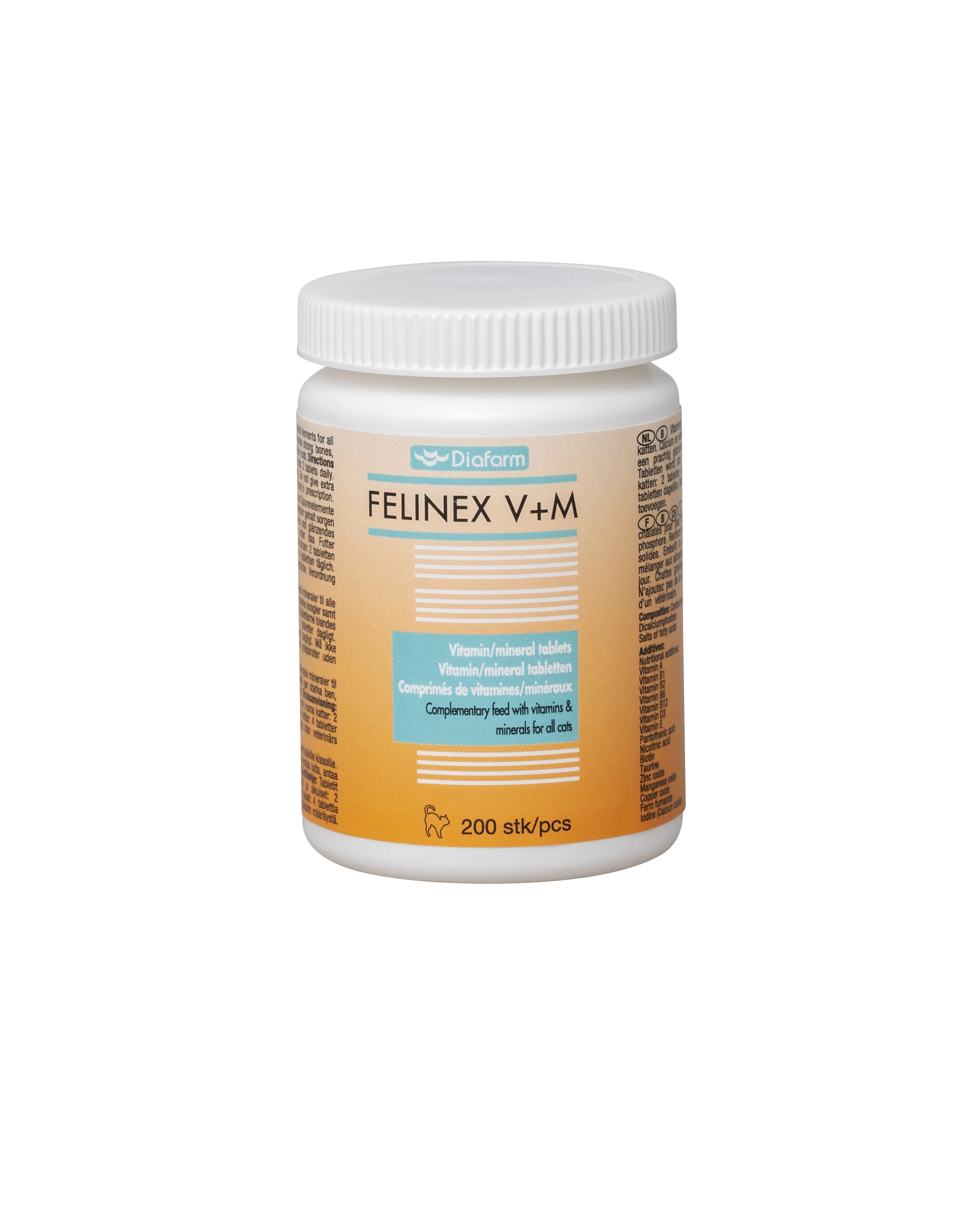 Diafarm Felinex V+ M tabletes kaķiem N200 - Produkta attēls 