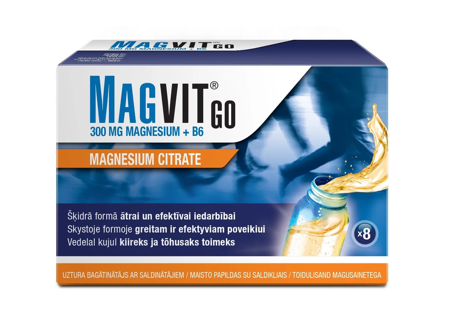 MAGVIT GO 300 mg Magnesium+ B6 SOL, 30 ml - Produkta attēls 