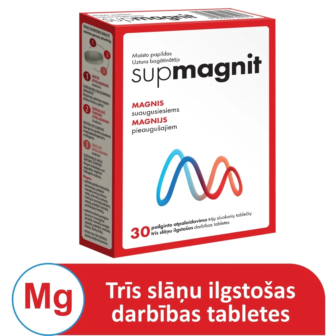 SUPMAGNIT tabletes N30 - Produkta attēls 4