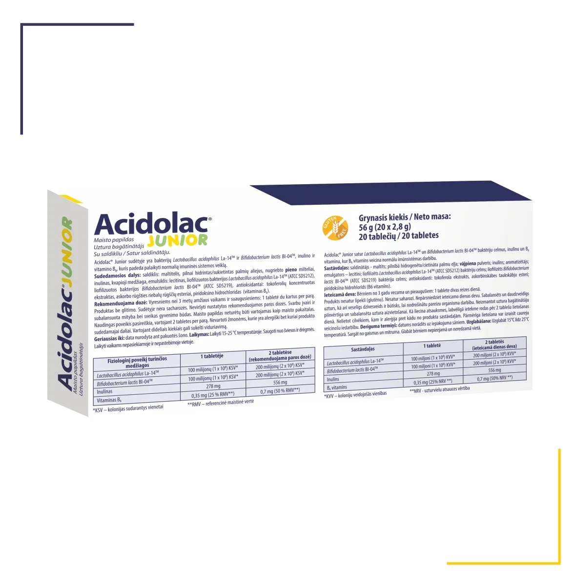 ACIDOLAC® Junior tabletes, 20 gab. - Produkta attēls 1