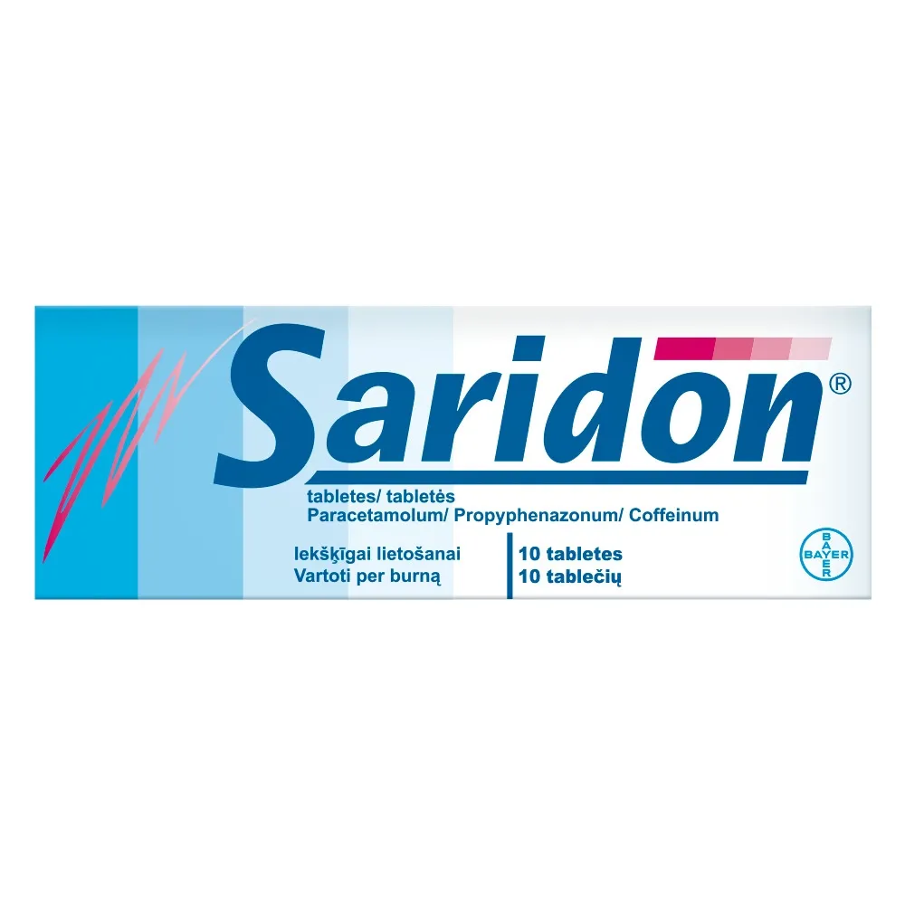 SARIDON TABLETES N10 - Produkta attēls 
