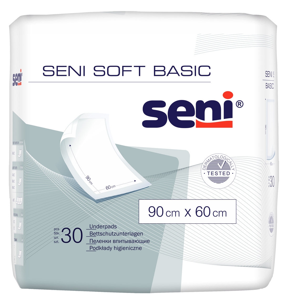 SENI SOFT BASIC absorbējošie paladziņi, 90x60 cm, 30 gab. - Produkta attēls 