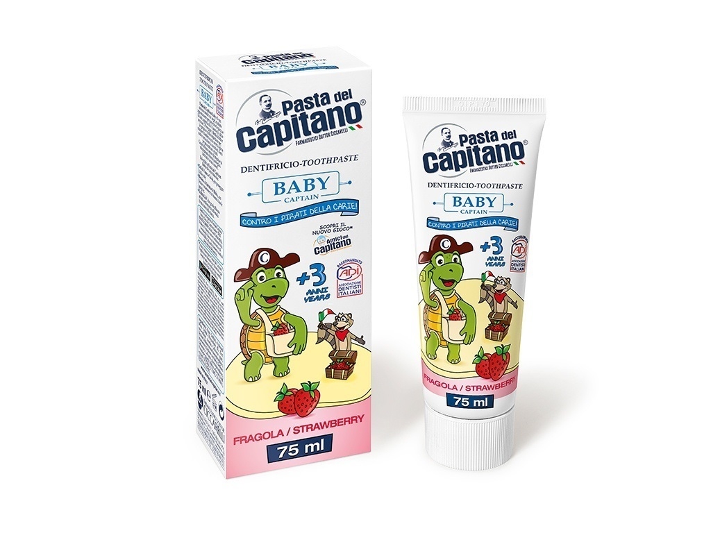 CICCARELLI Capitano zobu pasta bērniem ar zemeņu garšu, 75 ml - Produkta attēls 