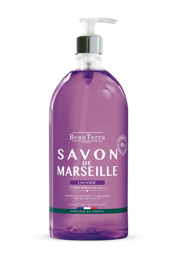 BEAUTERRA lavandas Marseļas šķidrās ziepes, 1 l - Produkta attēls 