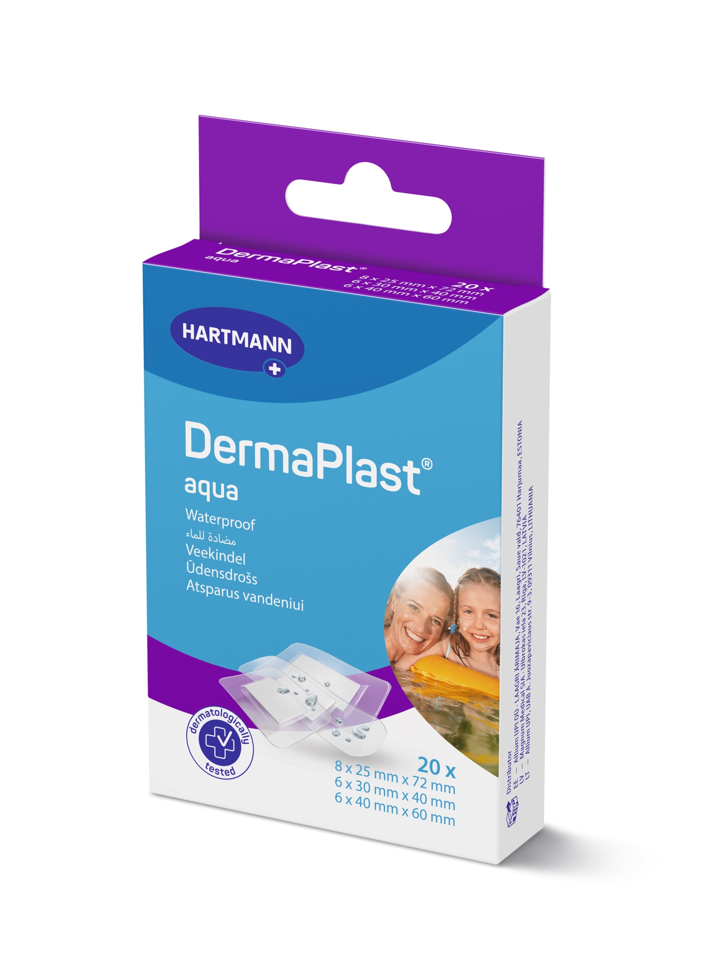 DERMAPLAST Aqua ūdensizturīgi plāksteri, 20 gab. - Produkta attēls 