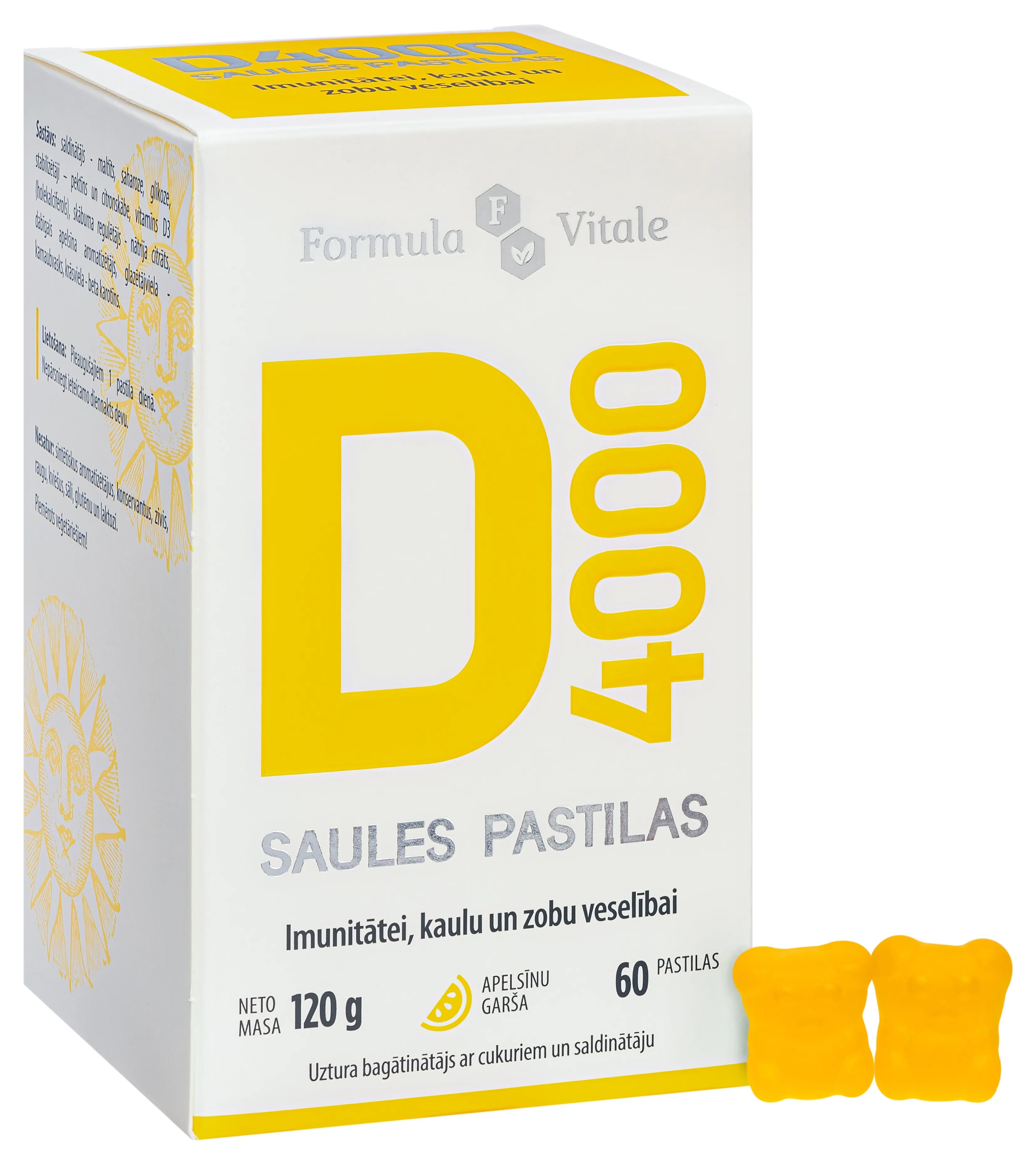 FORMULA VITALE D vitamīns (4000 IU) lācīšu pastilas, 60 gab. - Produkta attēls 