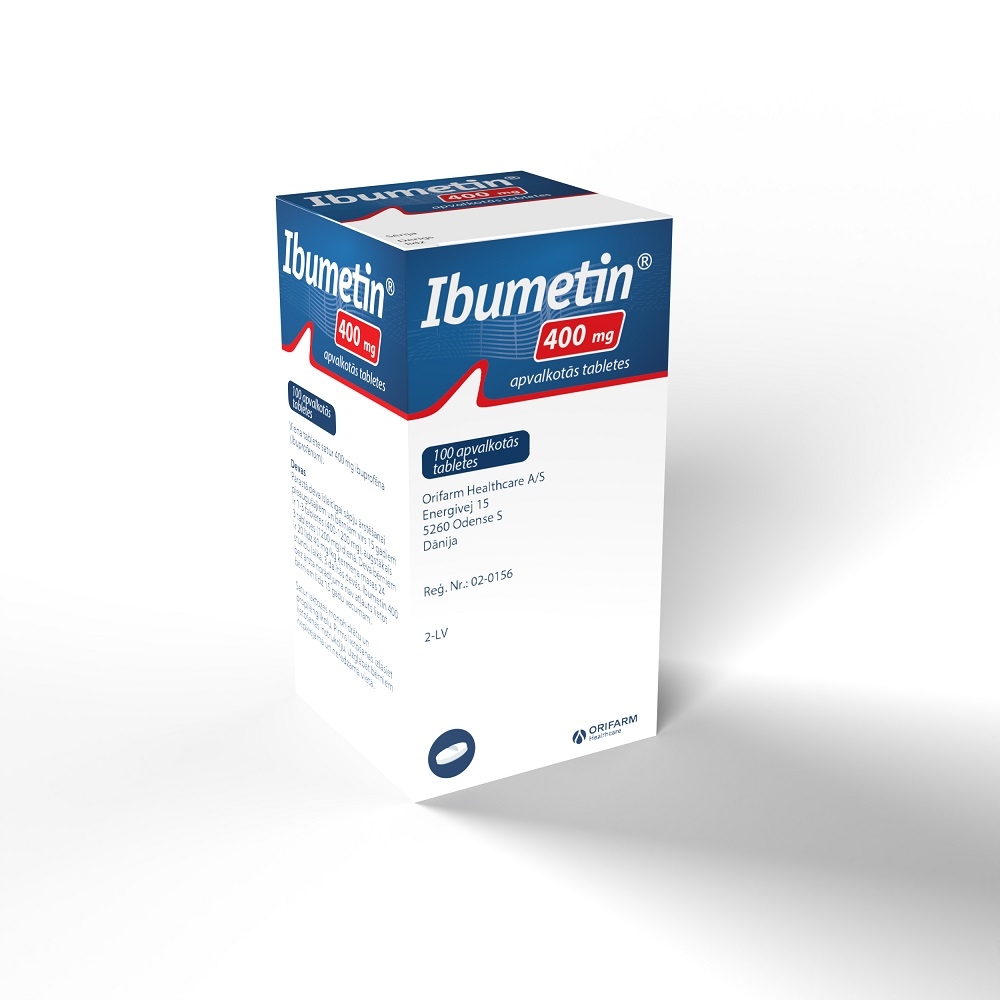 IBUMETIN® 400 mg apvalkotās tabletes, 100 gab - Produkta attēls 