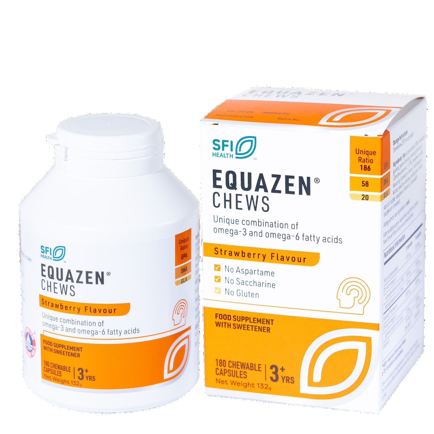 EQUAZEN Chew Strawberry košļājamās kapsulas, 180 gab. - Produkta attēls 