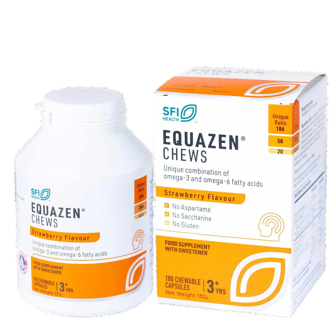 EQUAZEN Chew Strawberry košļājamās kapsulas, 180 gab. - Produkta attēls 