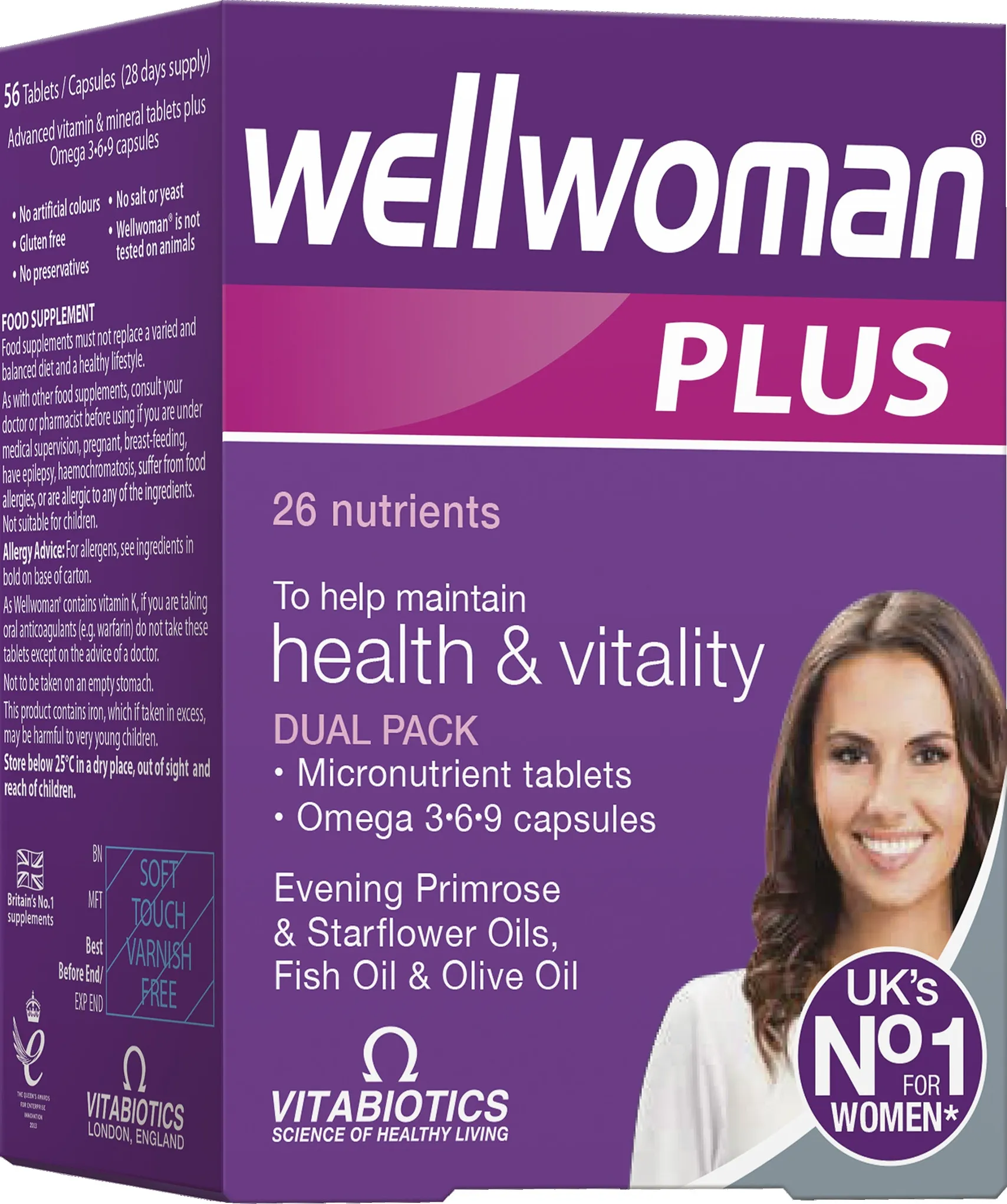 Wellwoman® Plus Omega 3-6-9, 28 tabletes un 28 kapsulas - Produkta attēls 