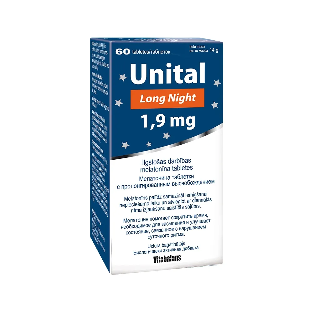 Unital Long Night 1,9 mg tabletes, 60 gab - Produkta attēls 