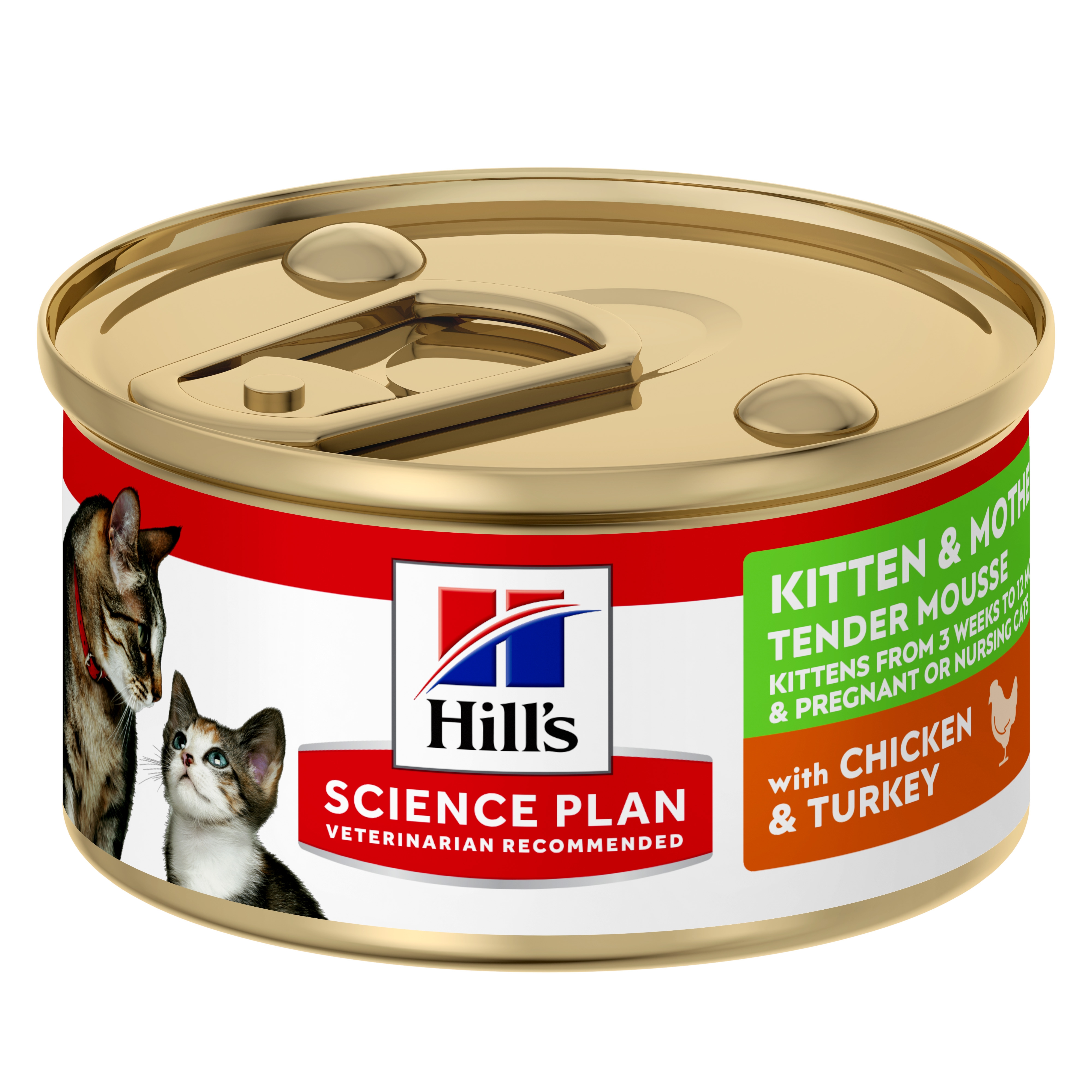 Hills kaķēnu konservēta barība vista/tītars 85g N1 - Produkta attēls 